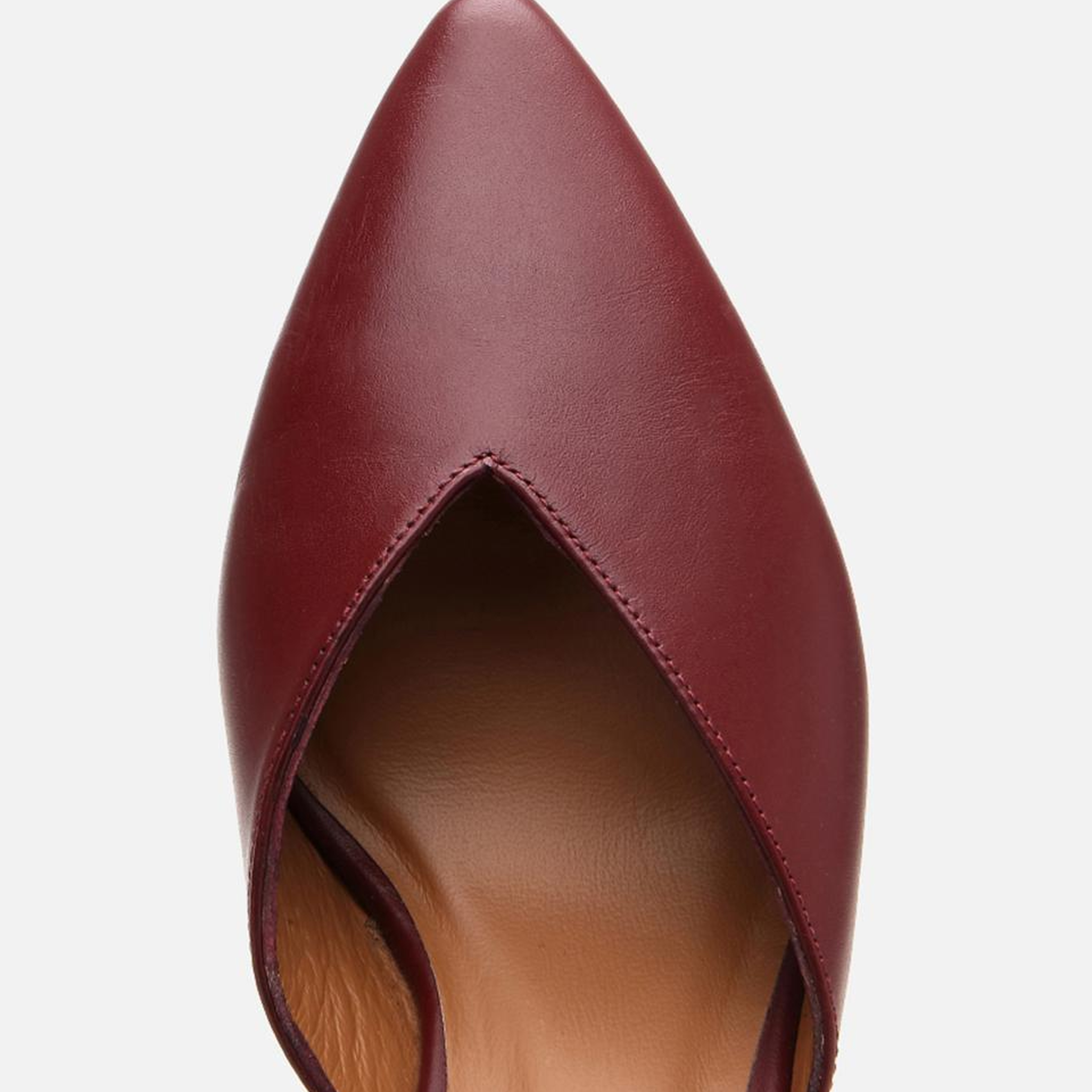 Kadın Deri Bordo İnce Topuklu Stiletto