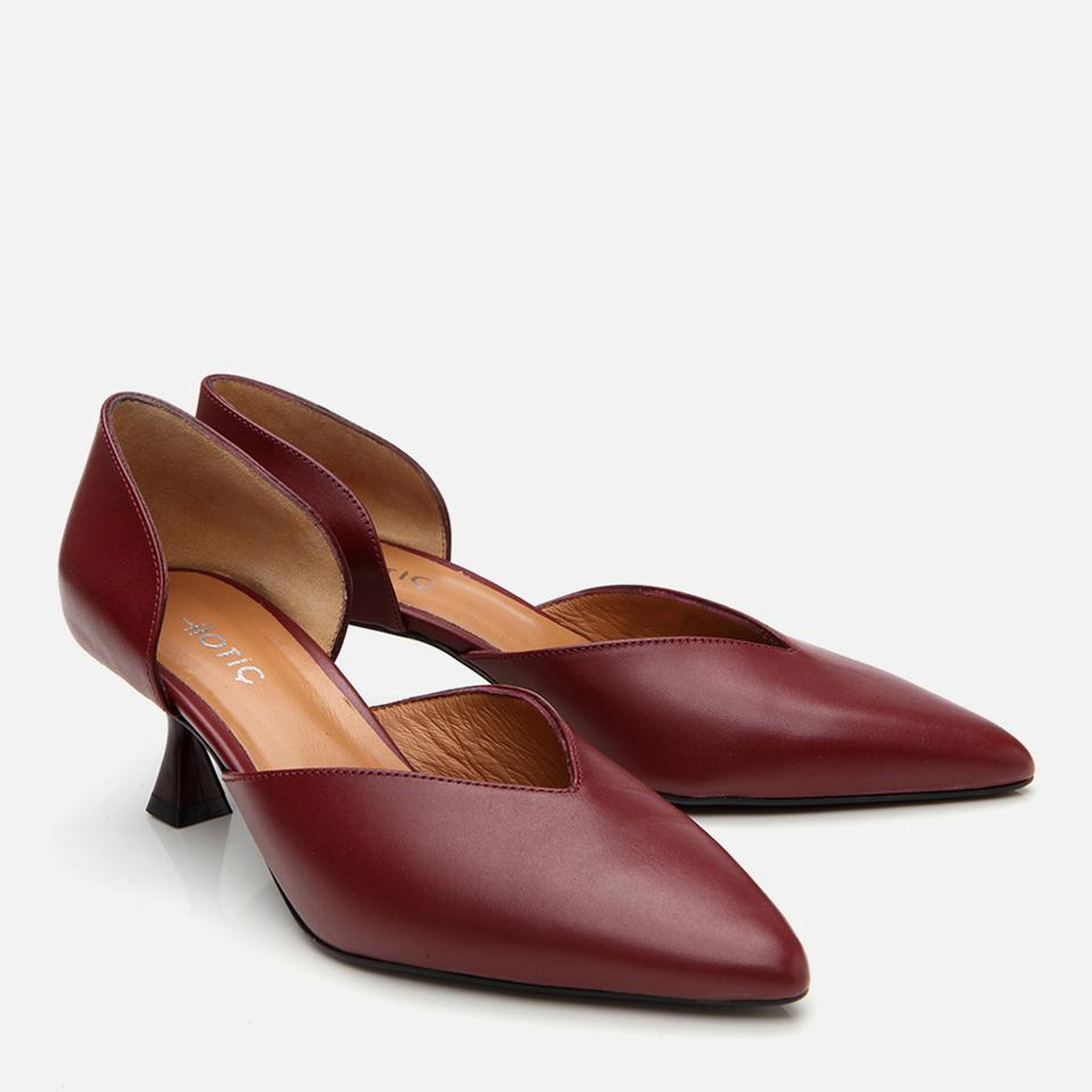 Kadın Deri Bordo İnce Topuklu Stiletto