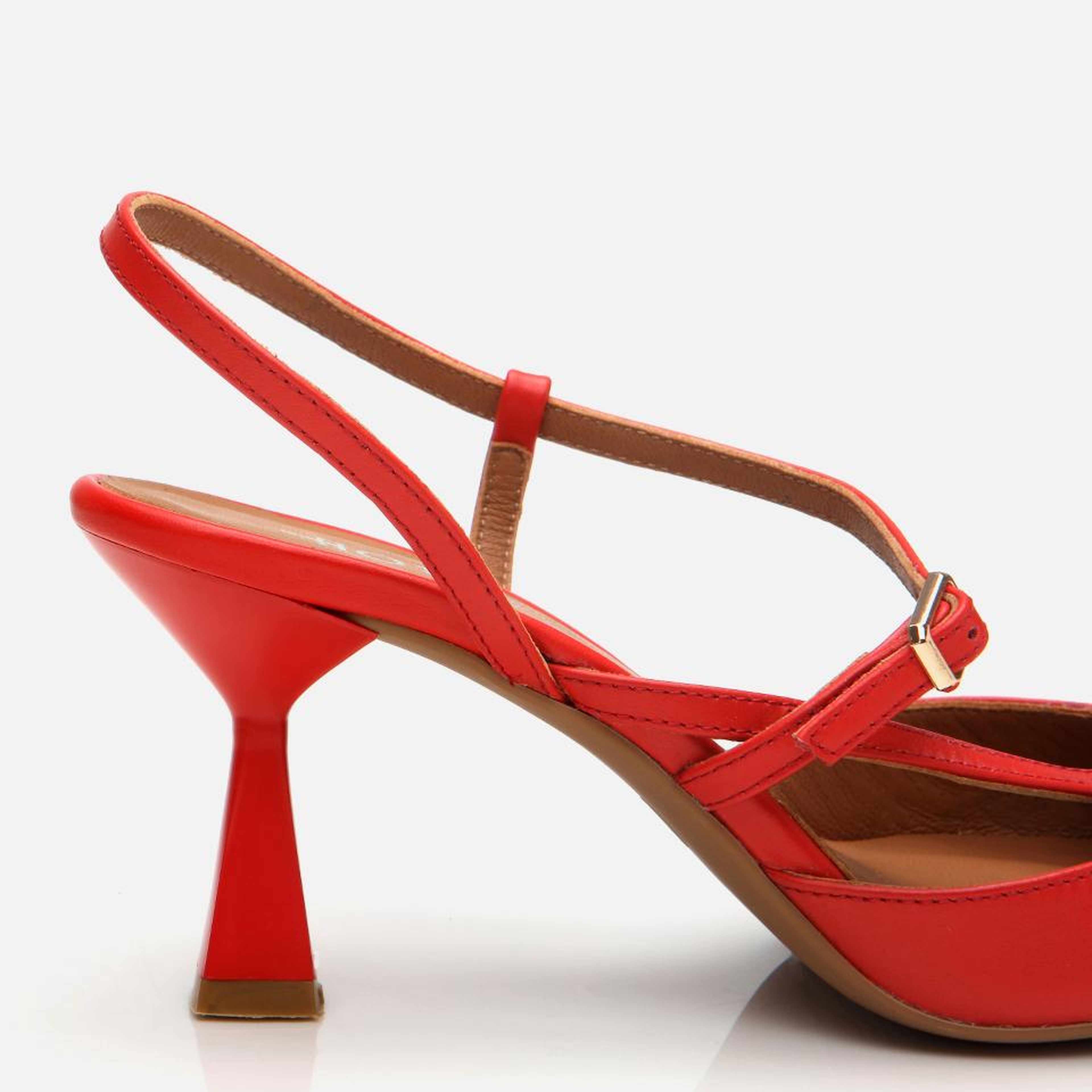 Kadın Deri Kırmızı İnce Topuklu Stiletto