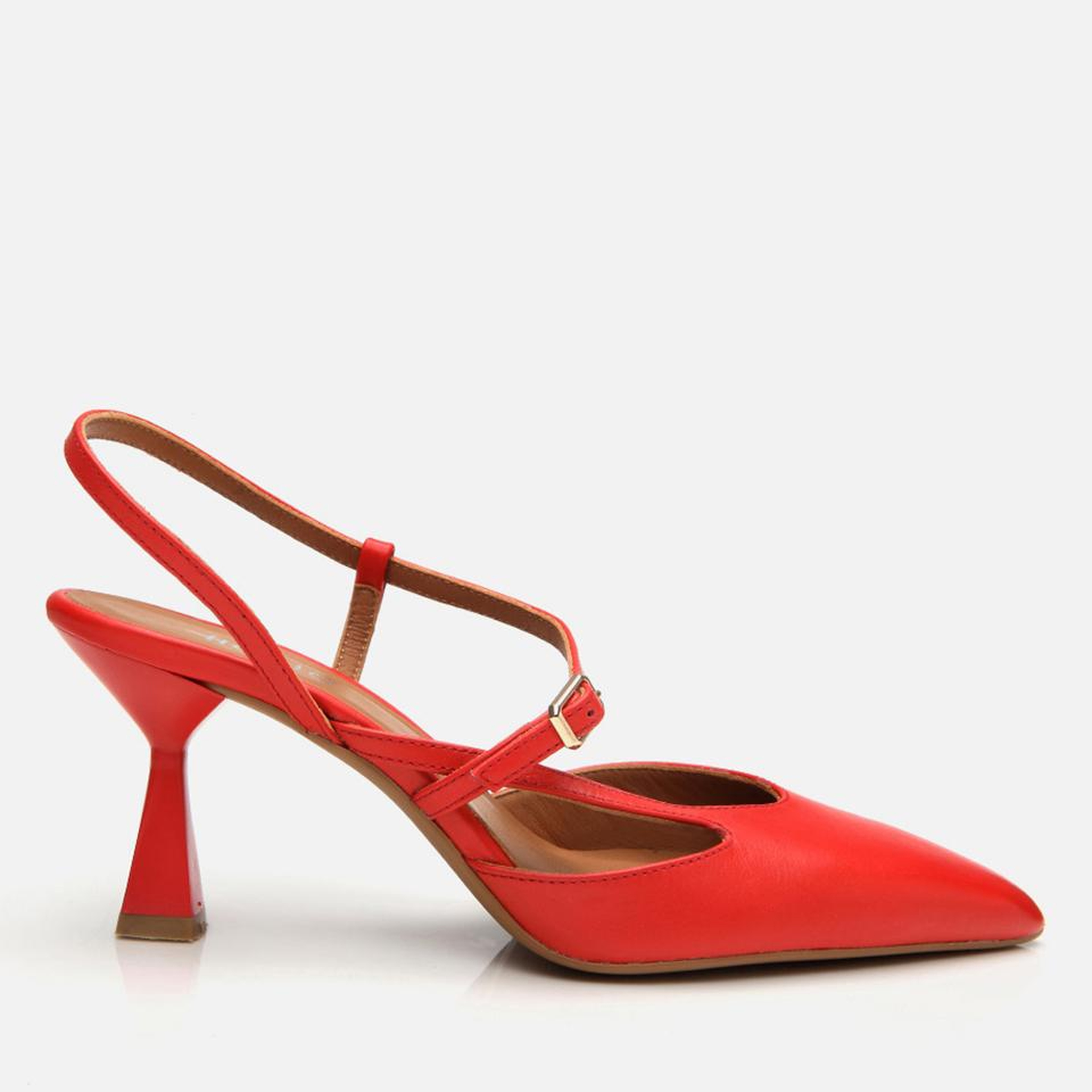 Kadın Deri Kırmızı İnce Topuklu Stiletto