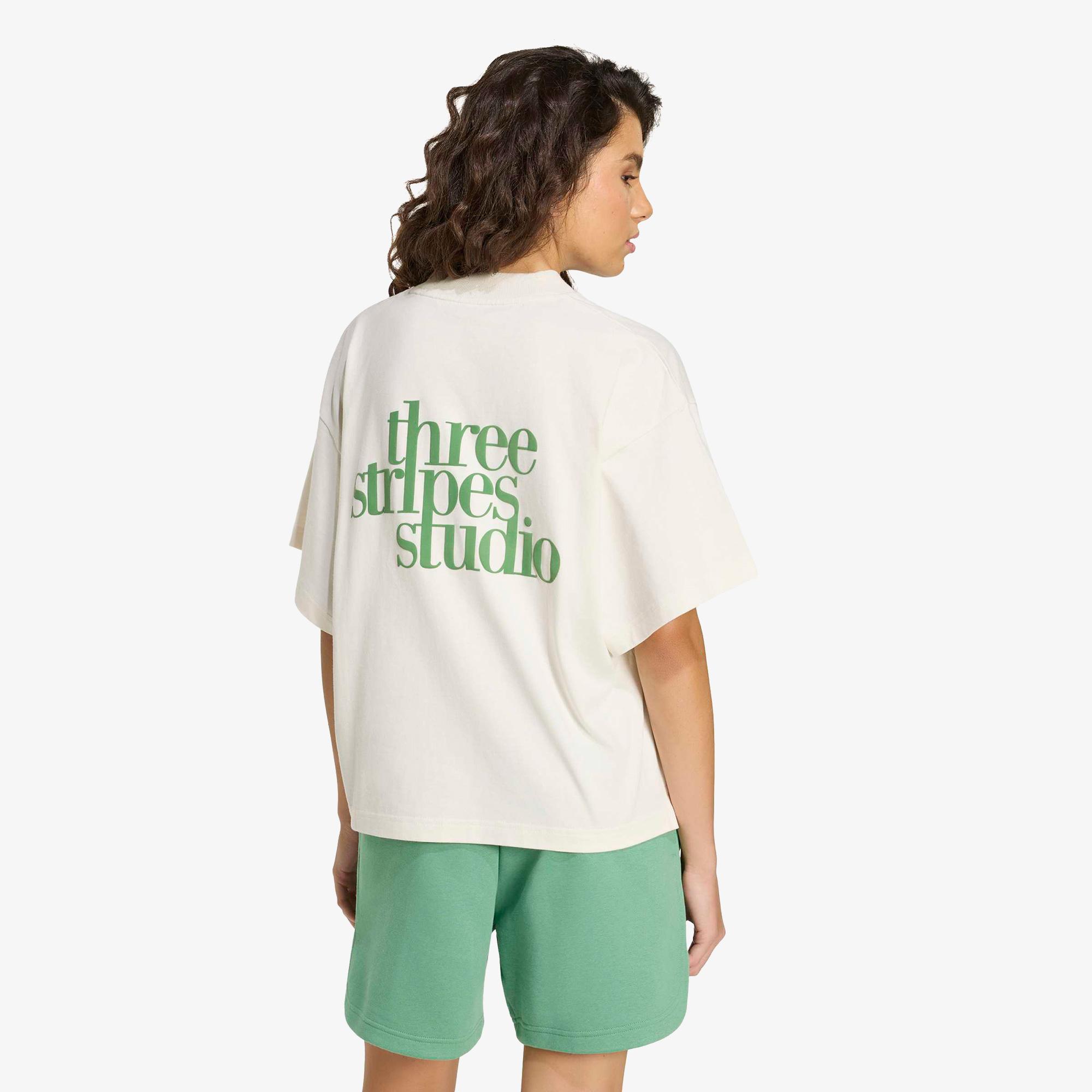 adidas Studio Boyfriend Kadın Beyaz T-Shirt