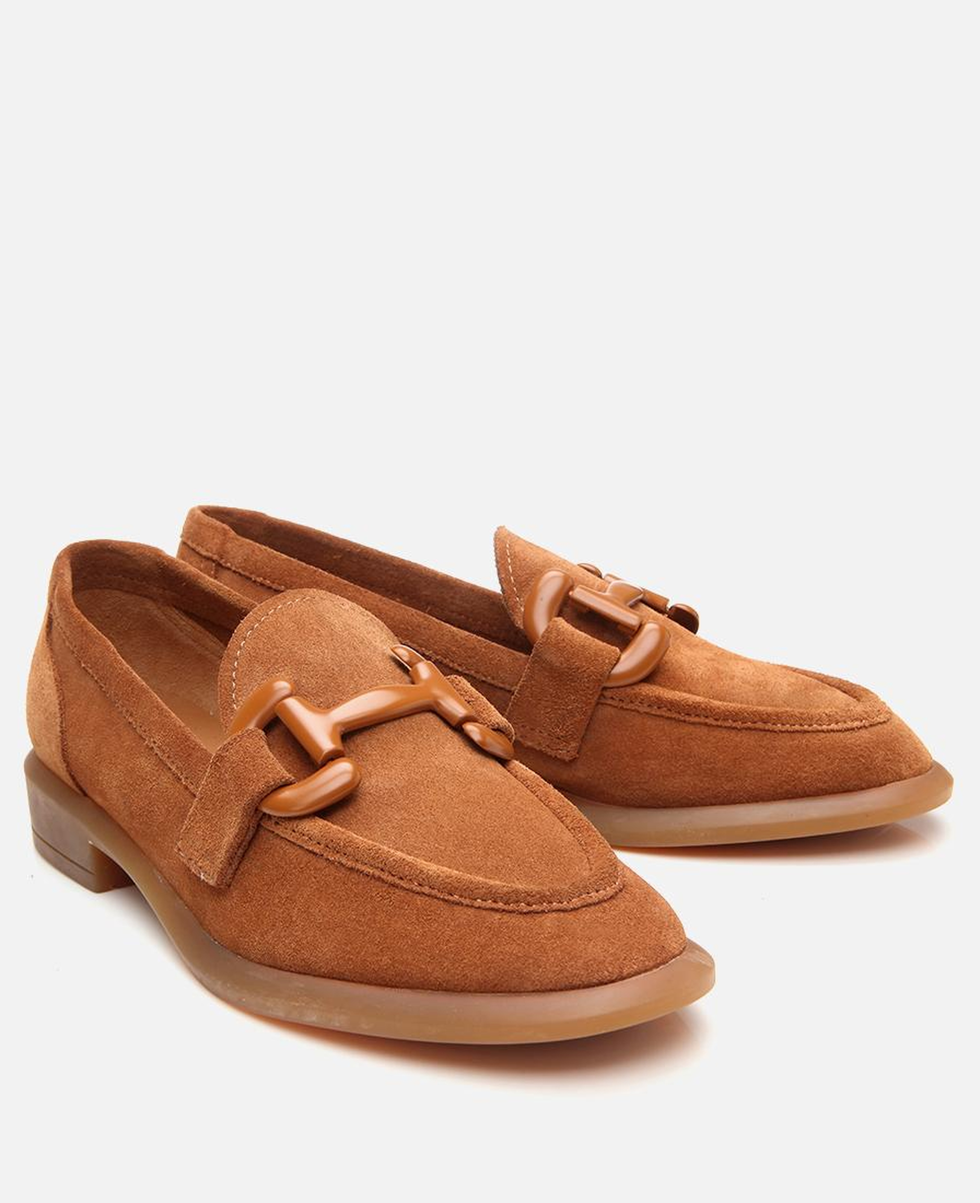Kadın Süet Deri Taba Esnek Tabanlı Günlük Loafer