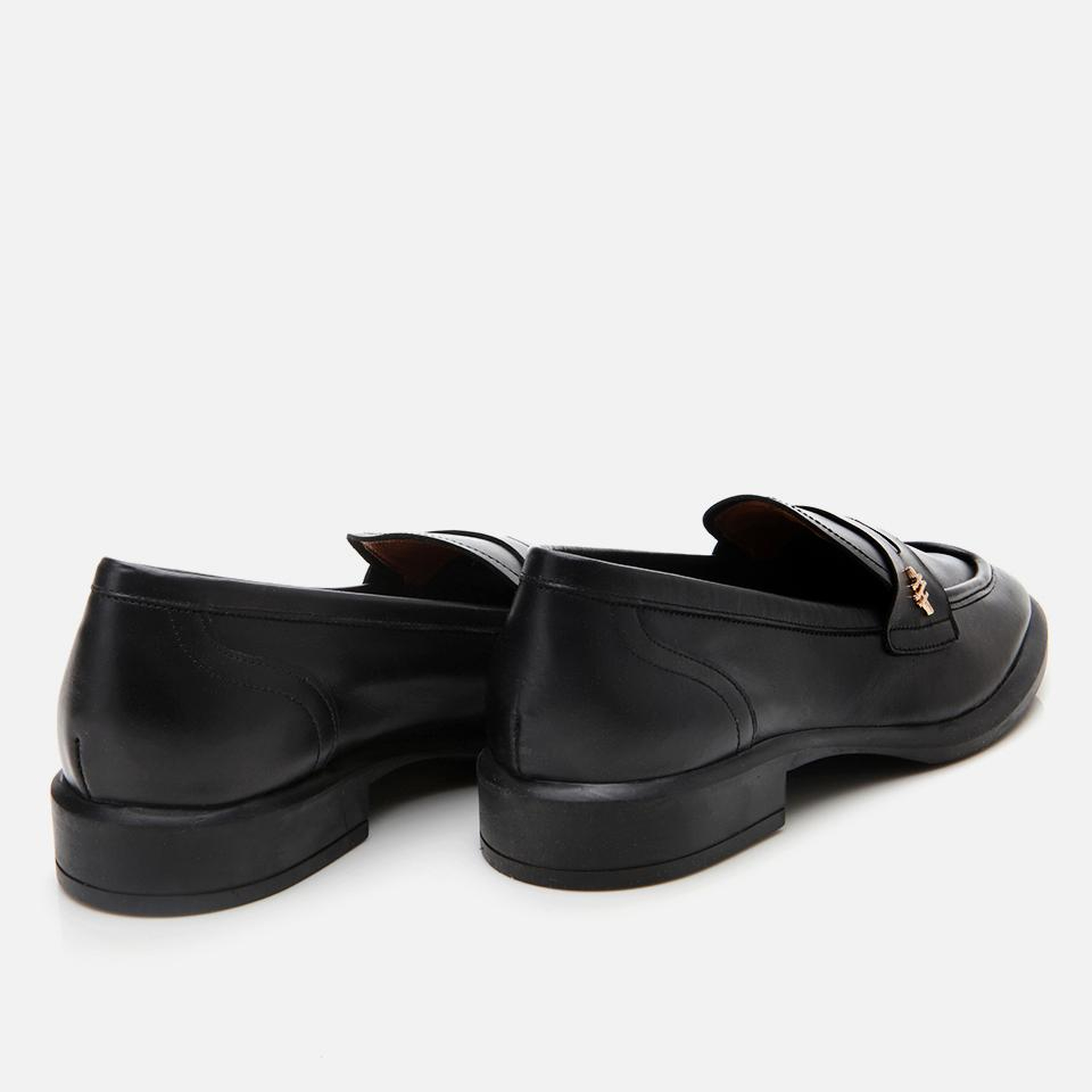 Kadın Deri Siyah Esnek Tabanlı Klasik Loafer
