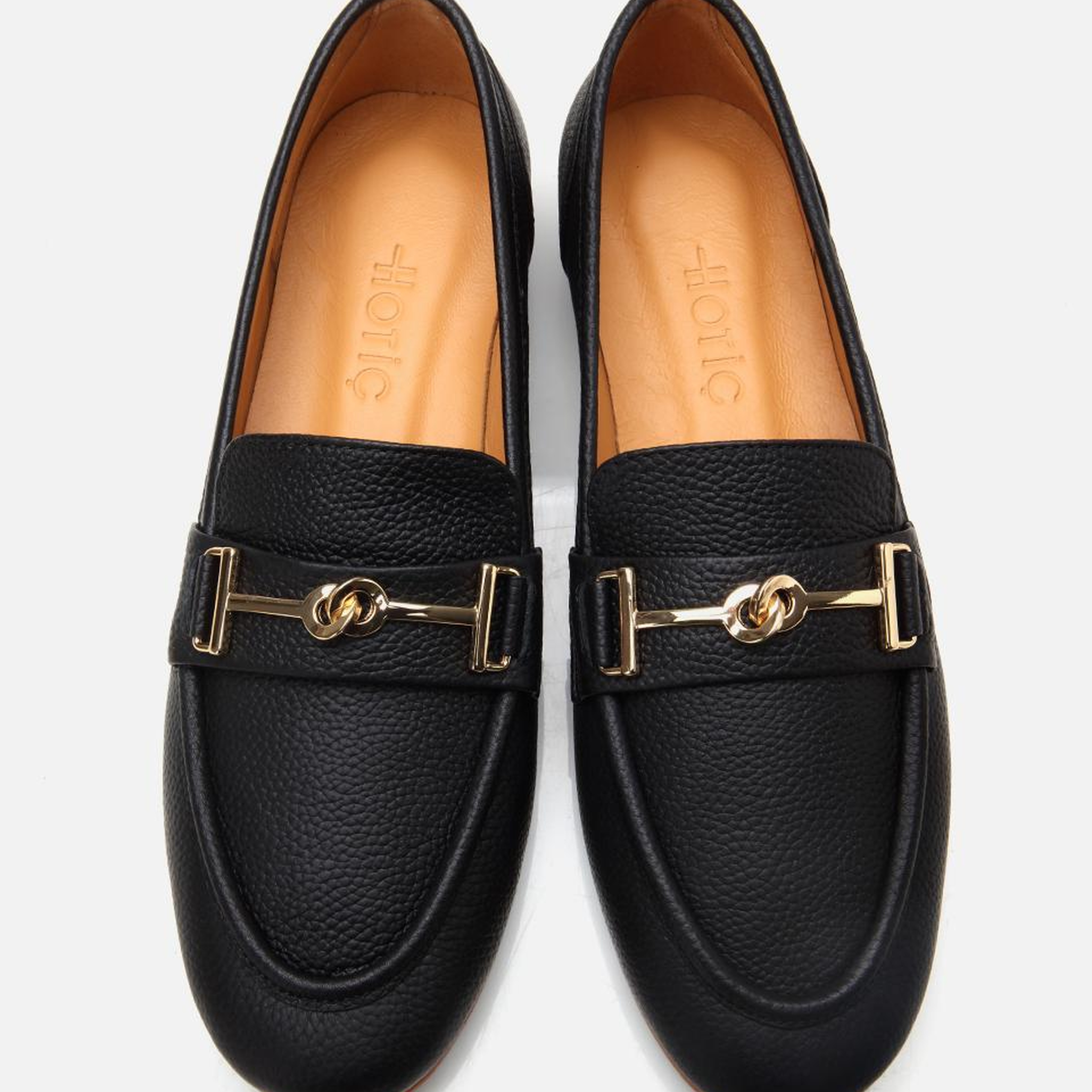 Kadın Deri Siyah Tokalı Klasik Loafer