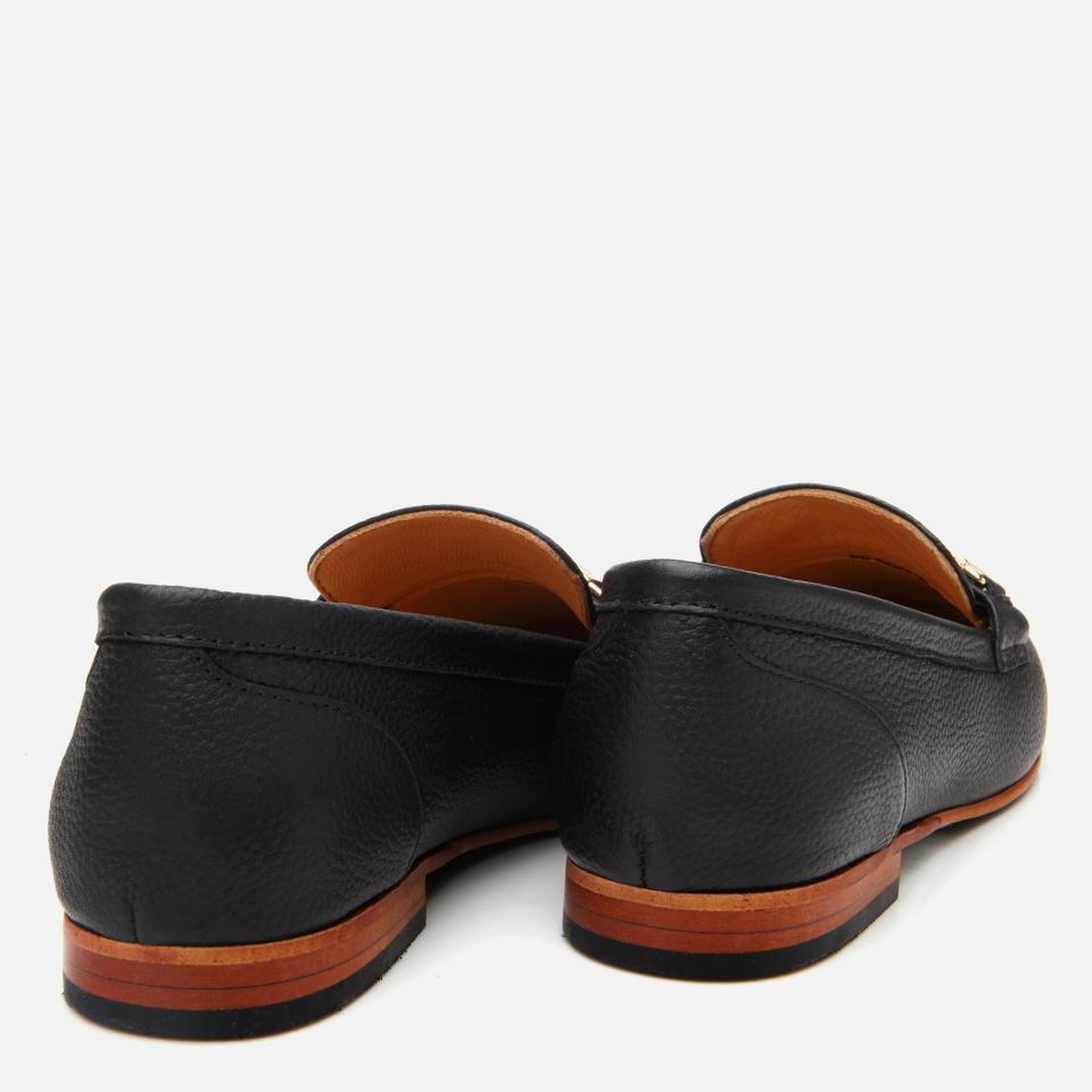 Kadın Deri Siyah Tokalı Klasik Loafer