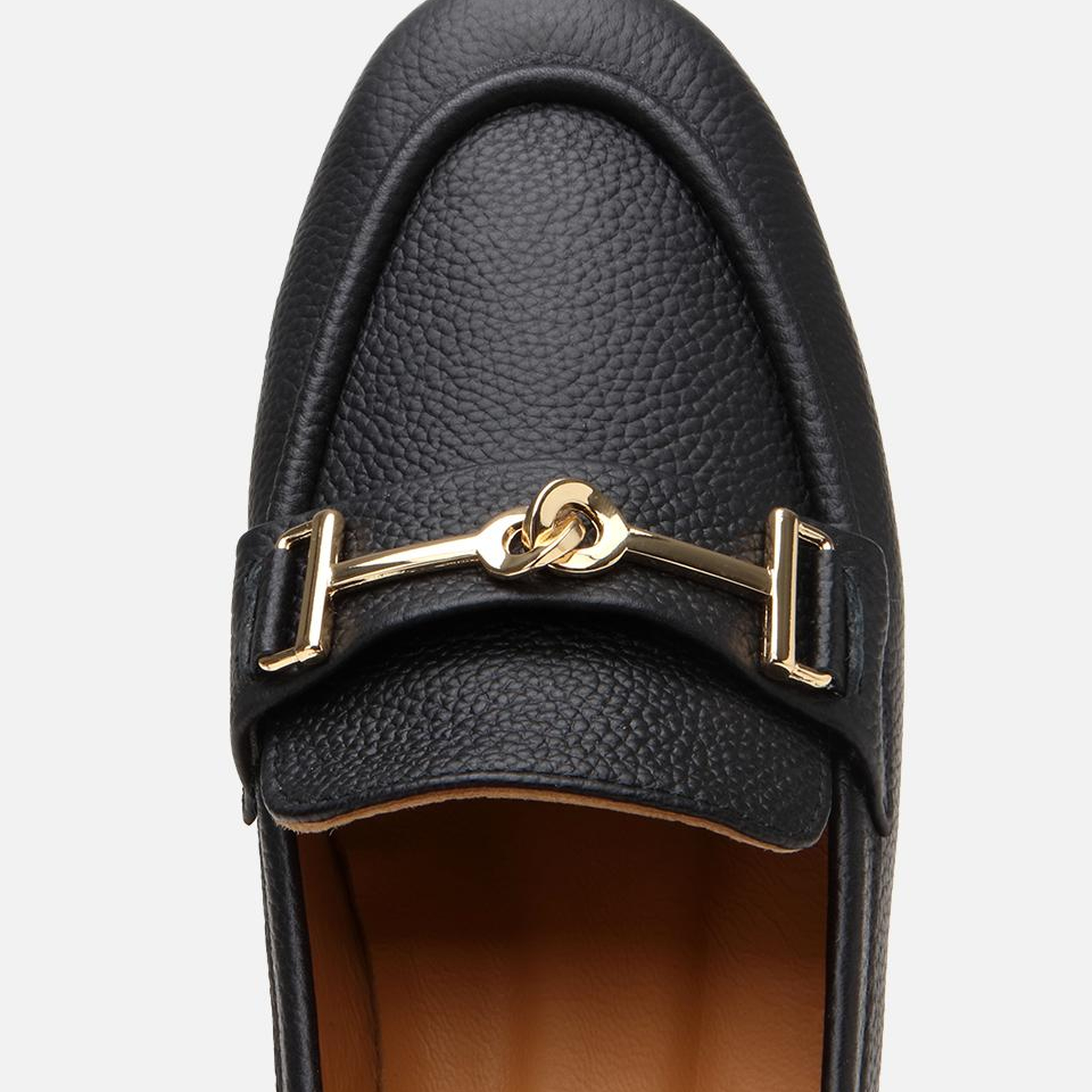 Kadın Deri Siyah Tokalı Klasik Loafer