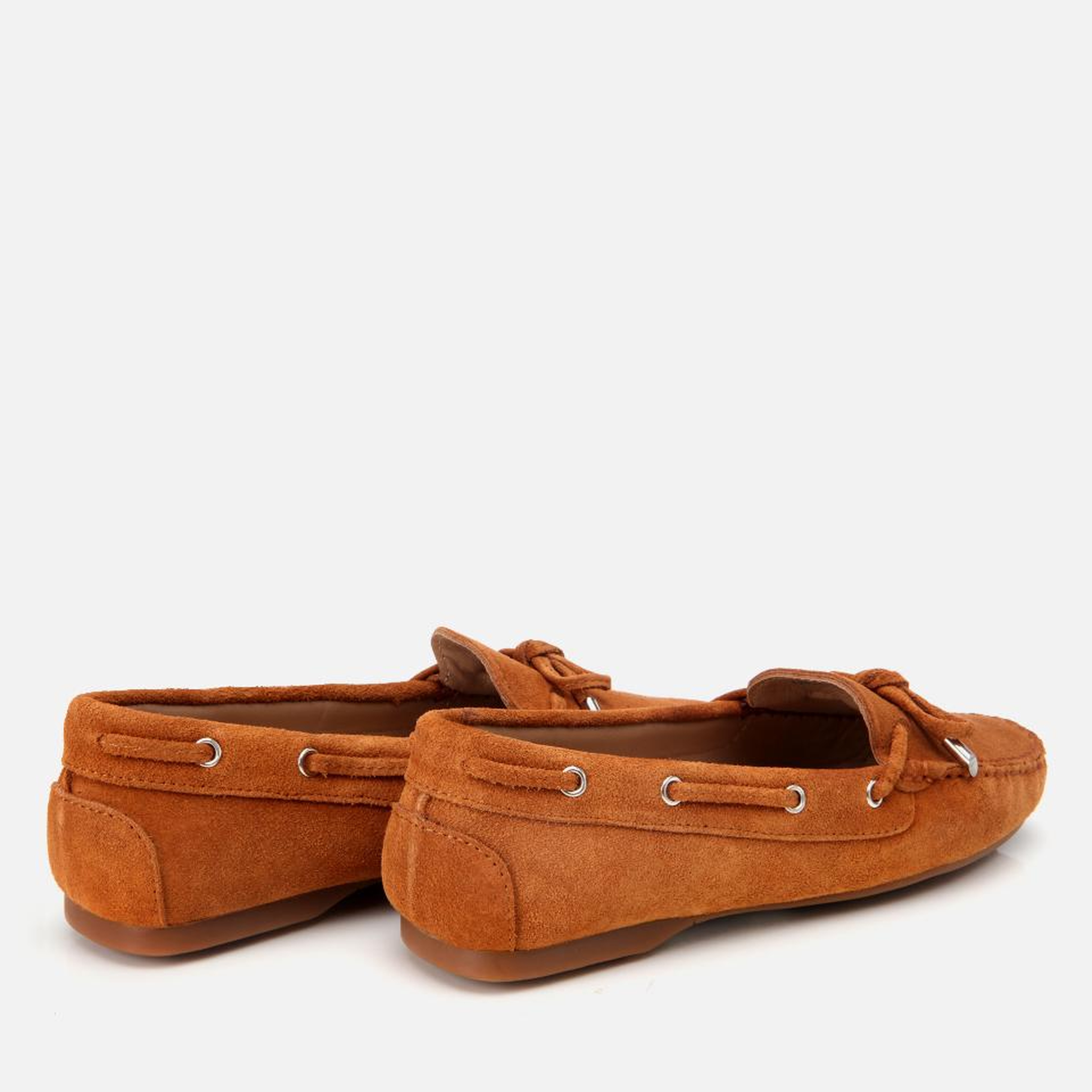 Kadın Süet Deri Taba Bağcık Detaylı Günlük Loafer