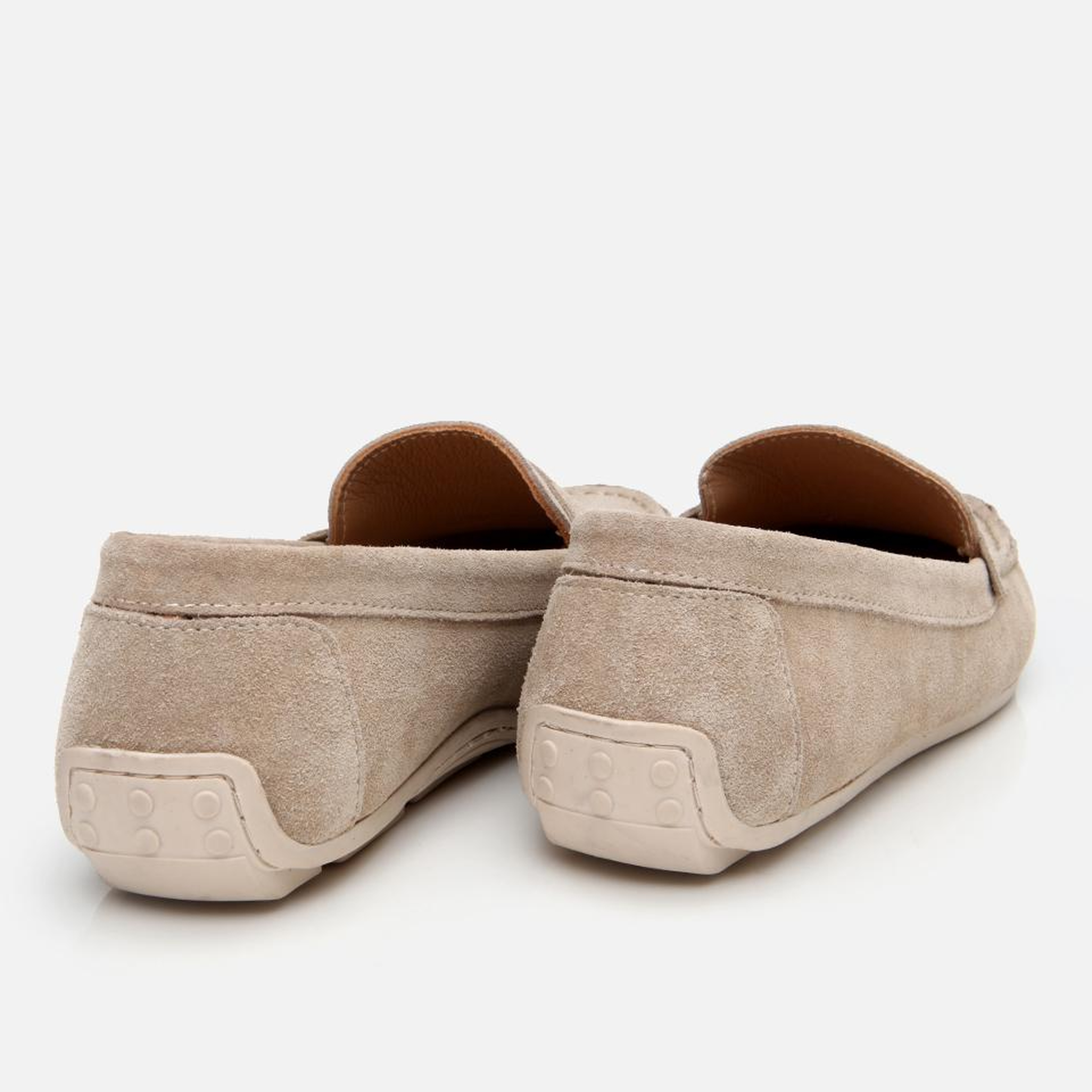 Kadın Süet Deri Bej Günlük Loafer