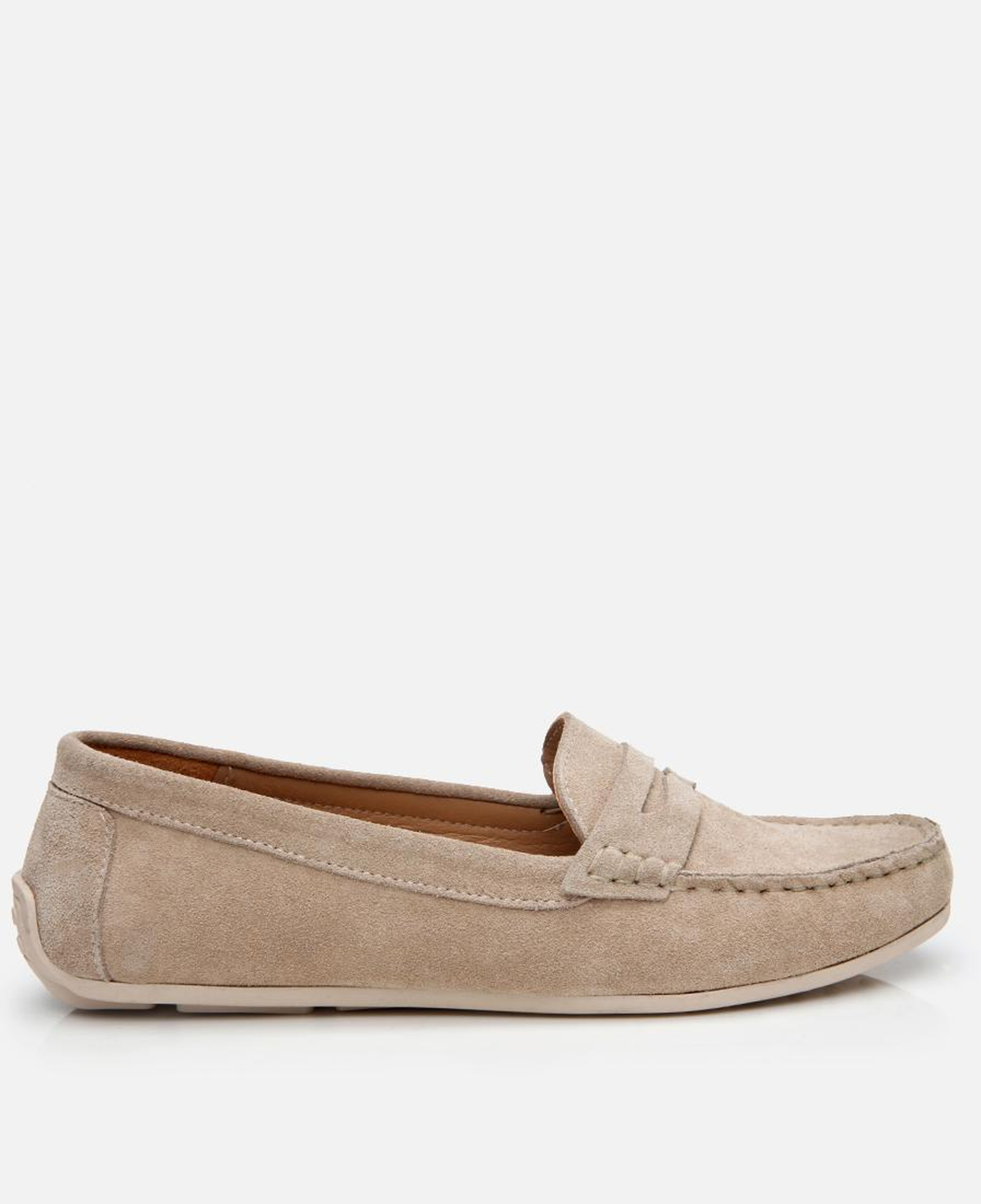 Kadın Süet Deri Bej Günlük Loafer