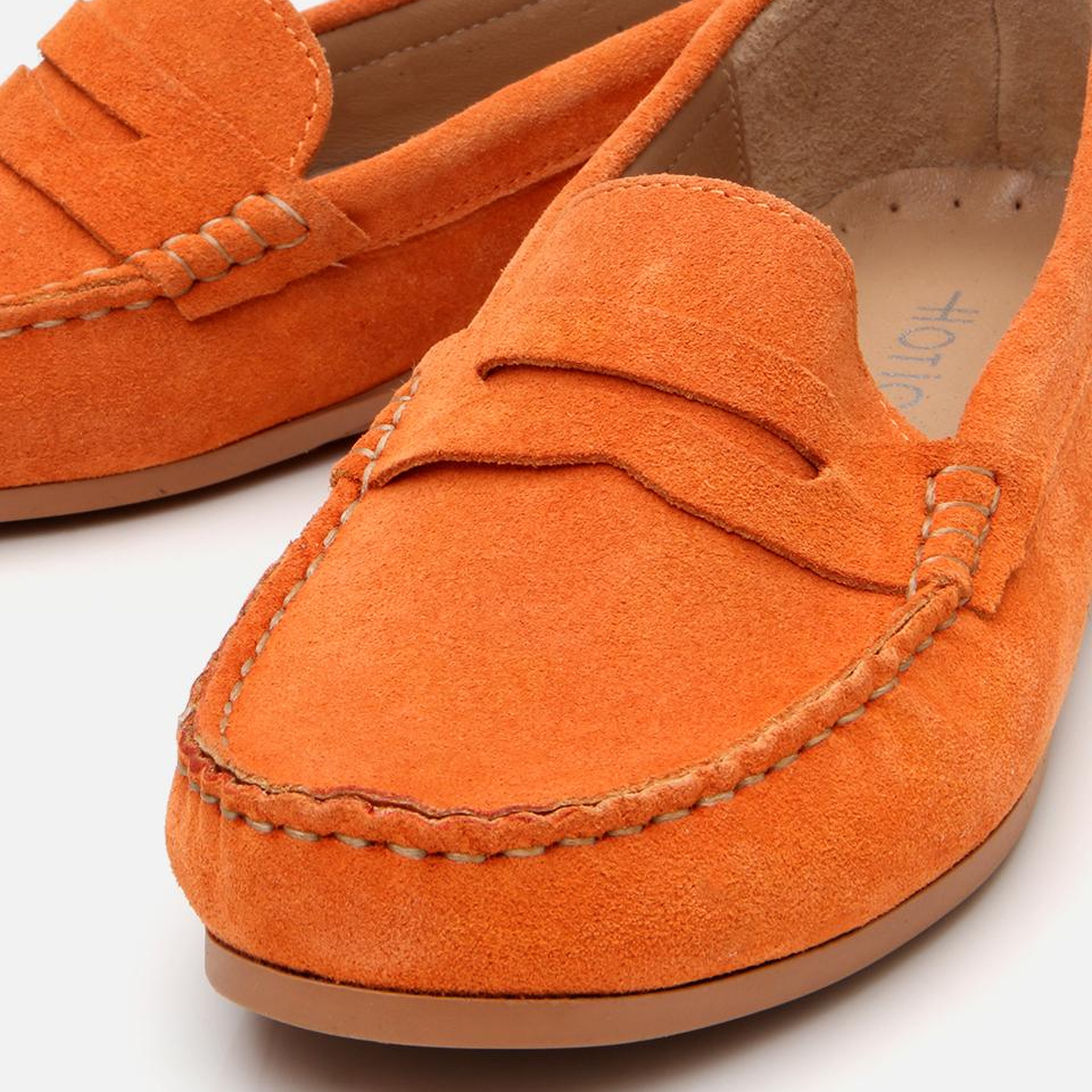 Kadın Süet Deri Turuncu Günlük Loafer