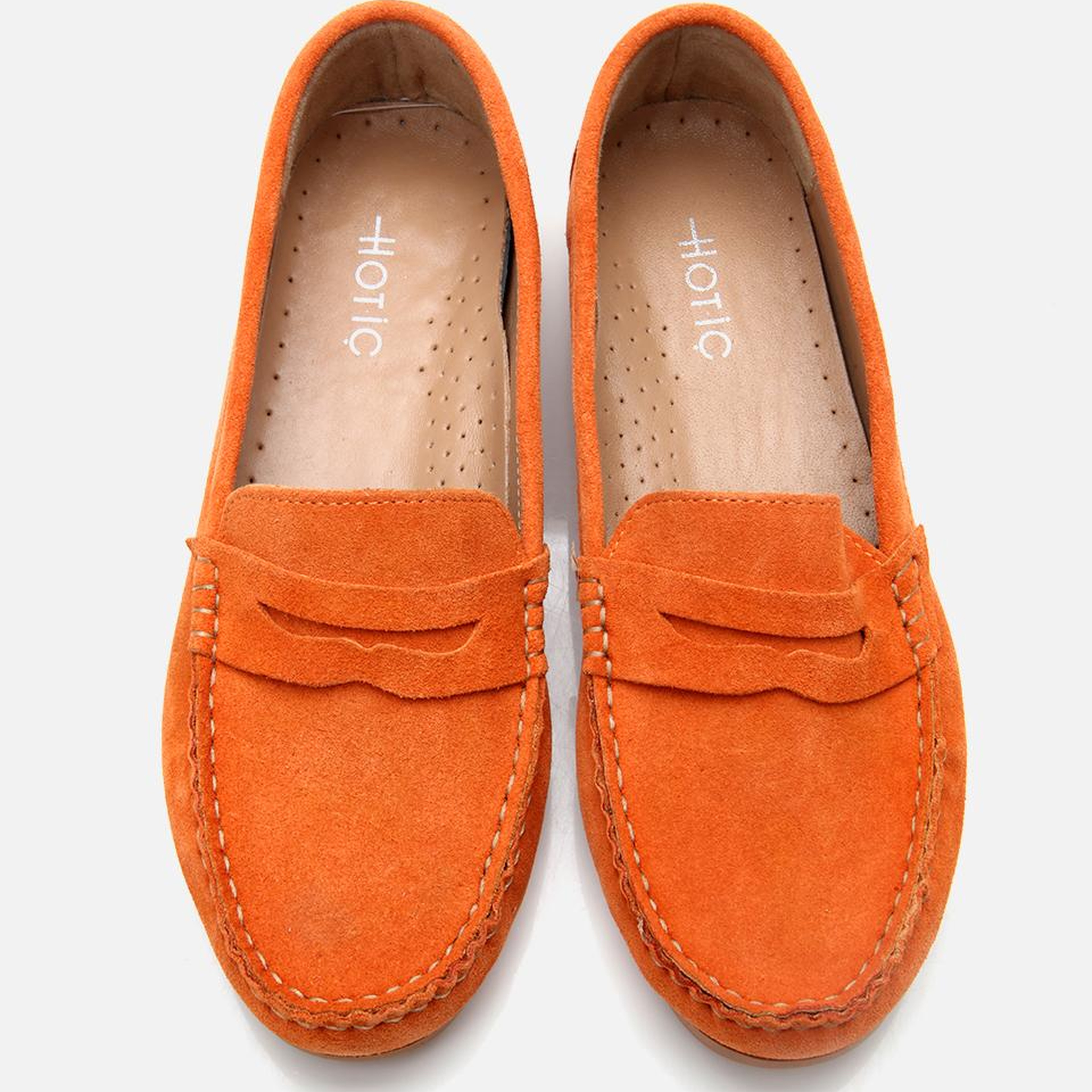 Kadın Süet Deri Turuncu Günlük Loafer