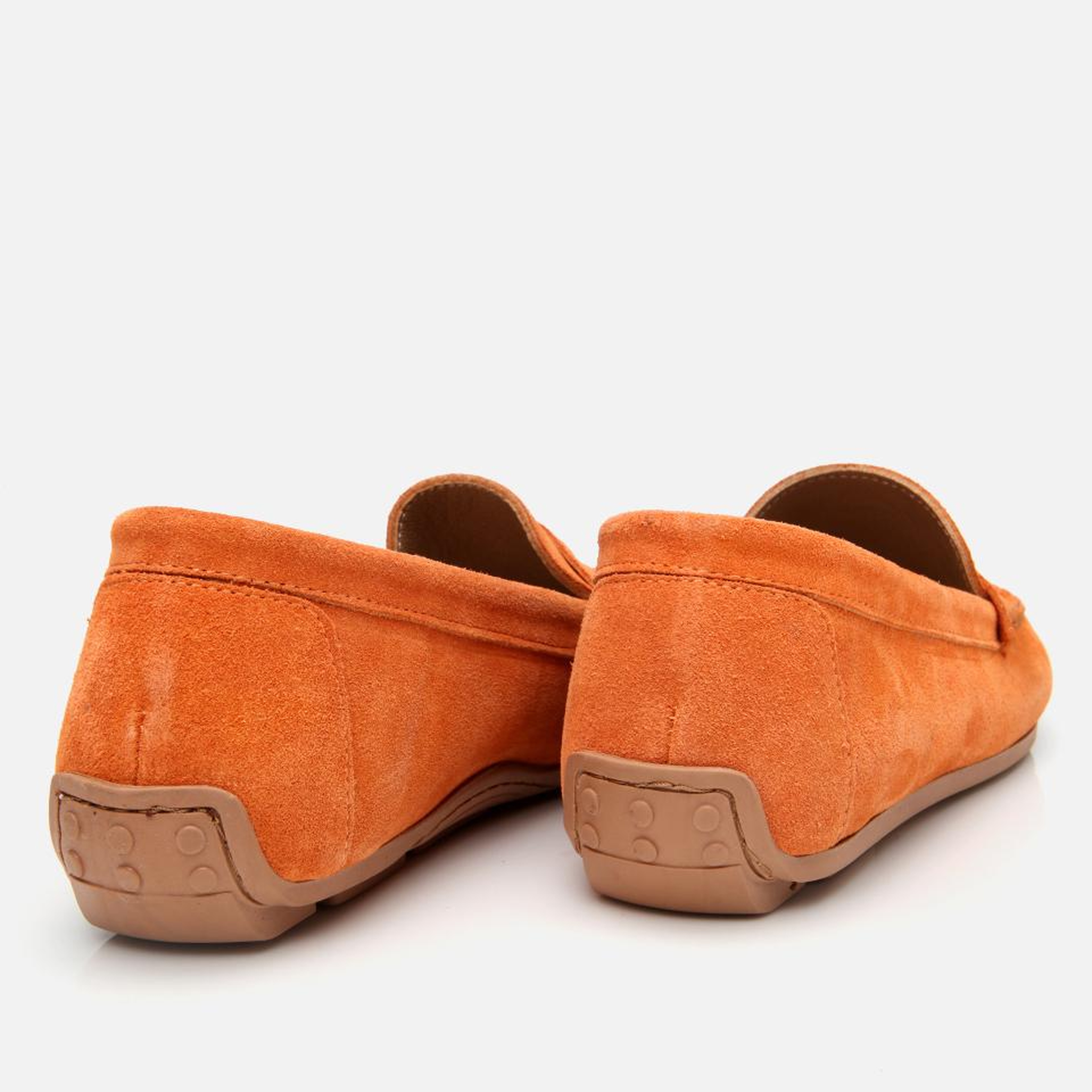 Kadın Süet Deri Turuncu Günlük Loafer