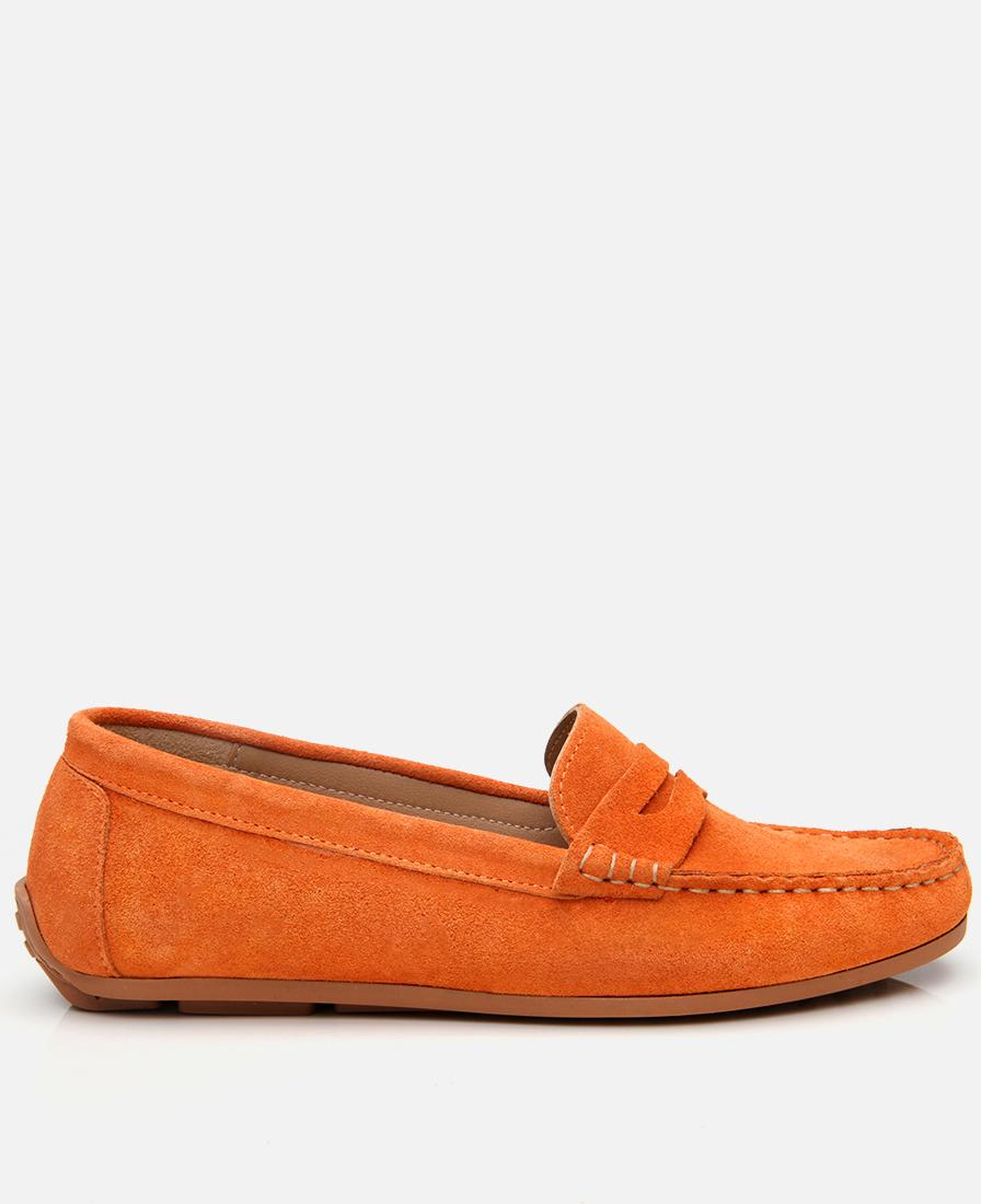 Kadın Süet Deri Turuncu Günlük Loafer