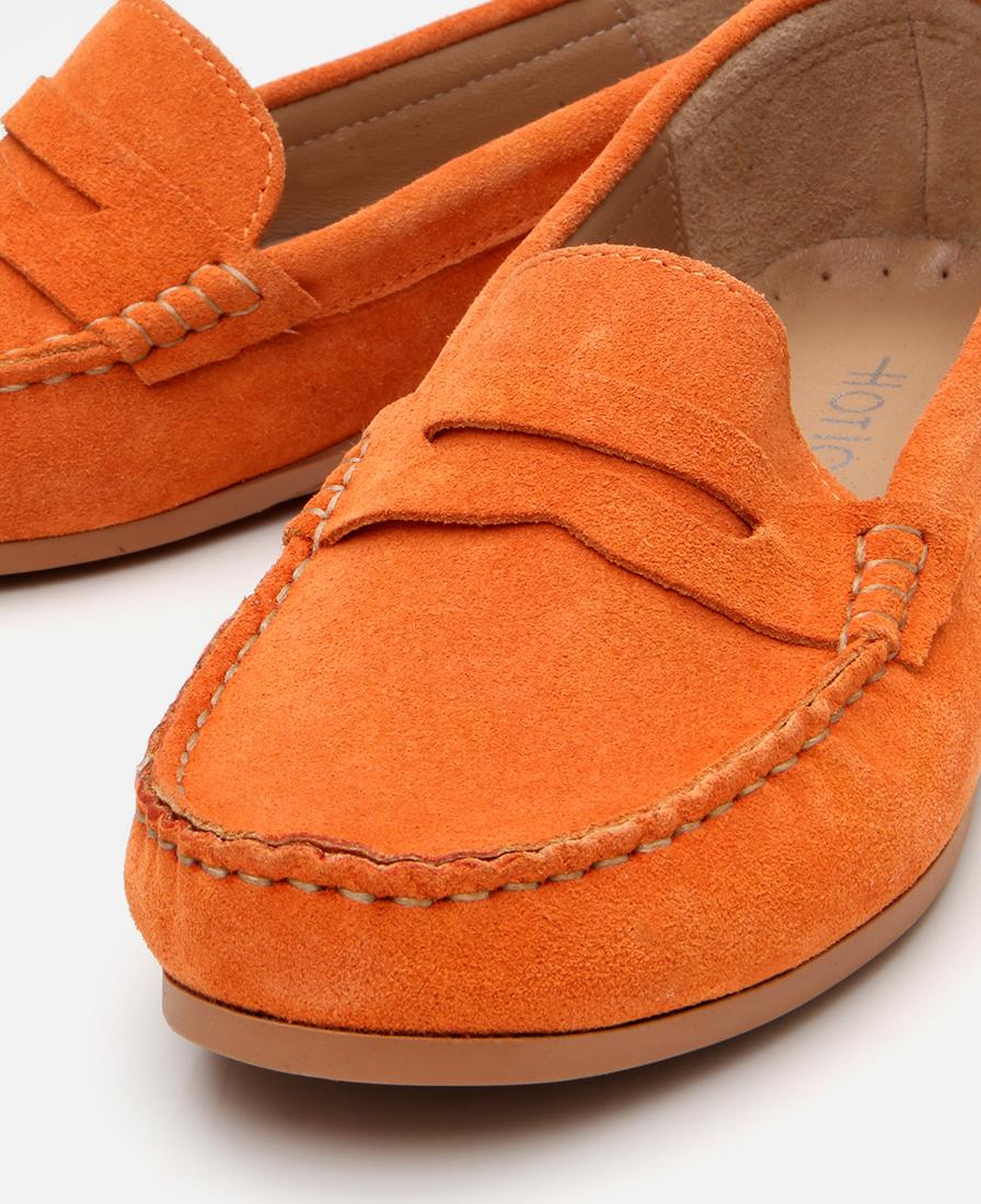 Kadın Süet Deri Turuncu Günlük Loafer