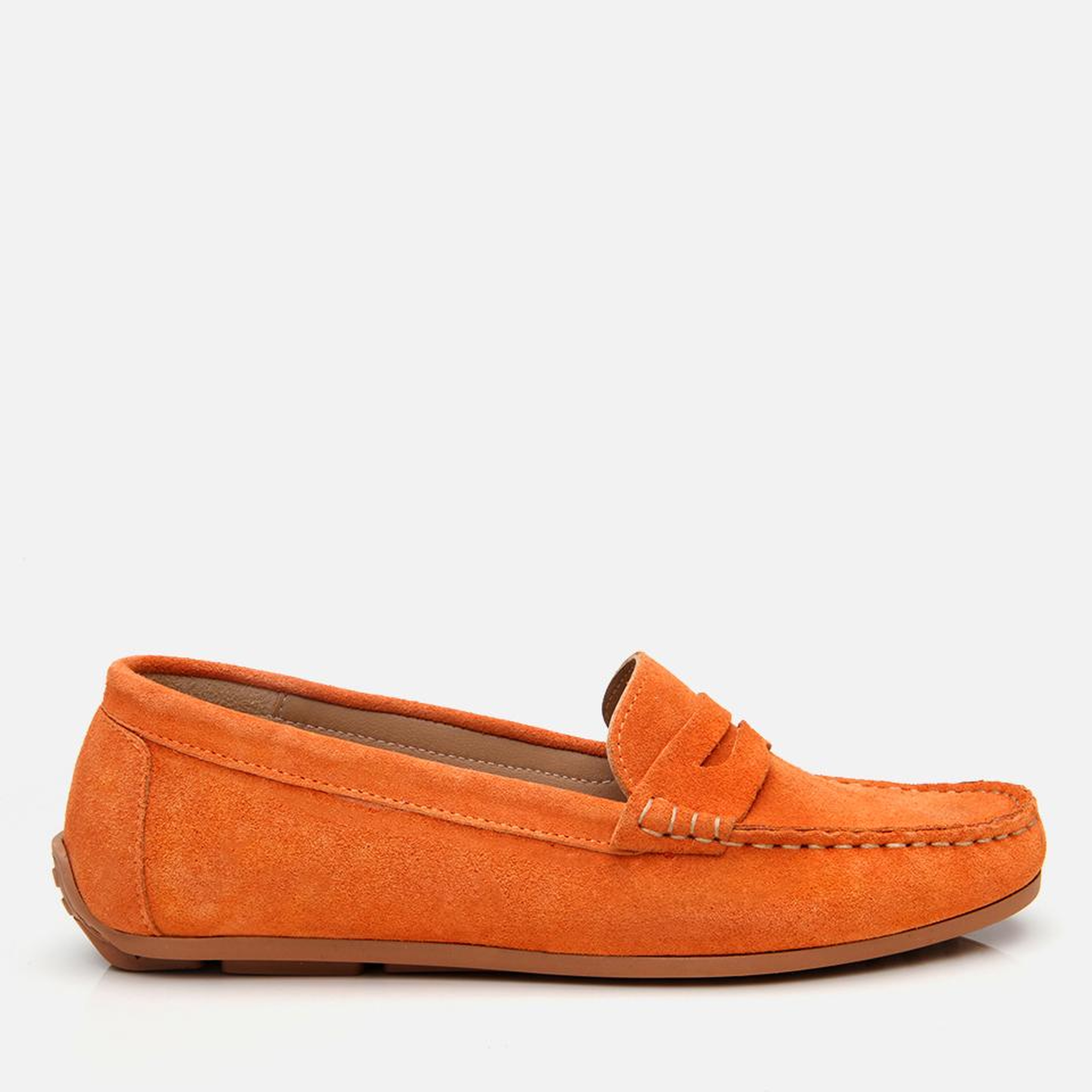Kadın Süet Deri Turuncu Günlük Loafer