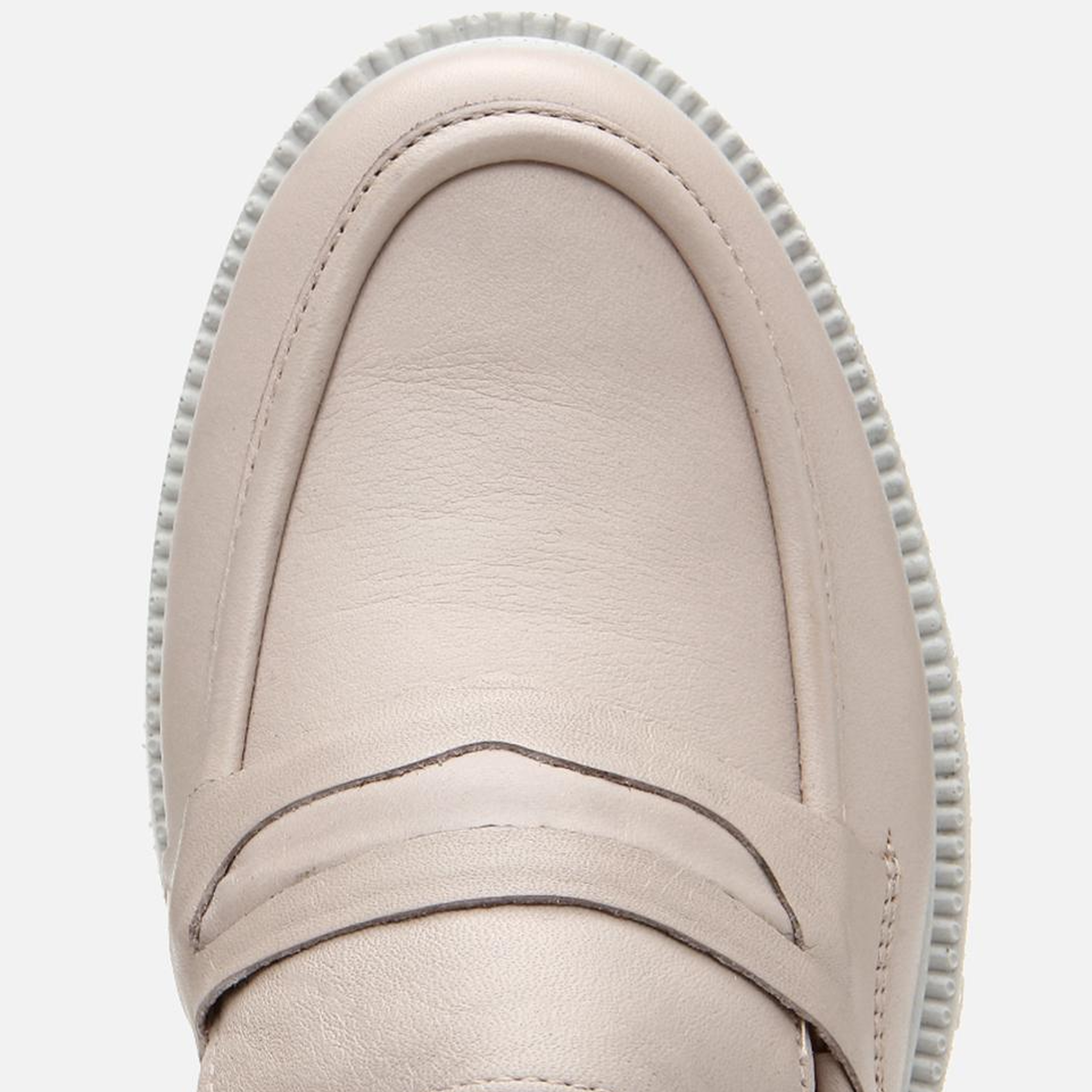 Kadın Deri Bej Kalın Tabanlı Klasik Loafer