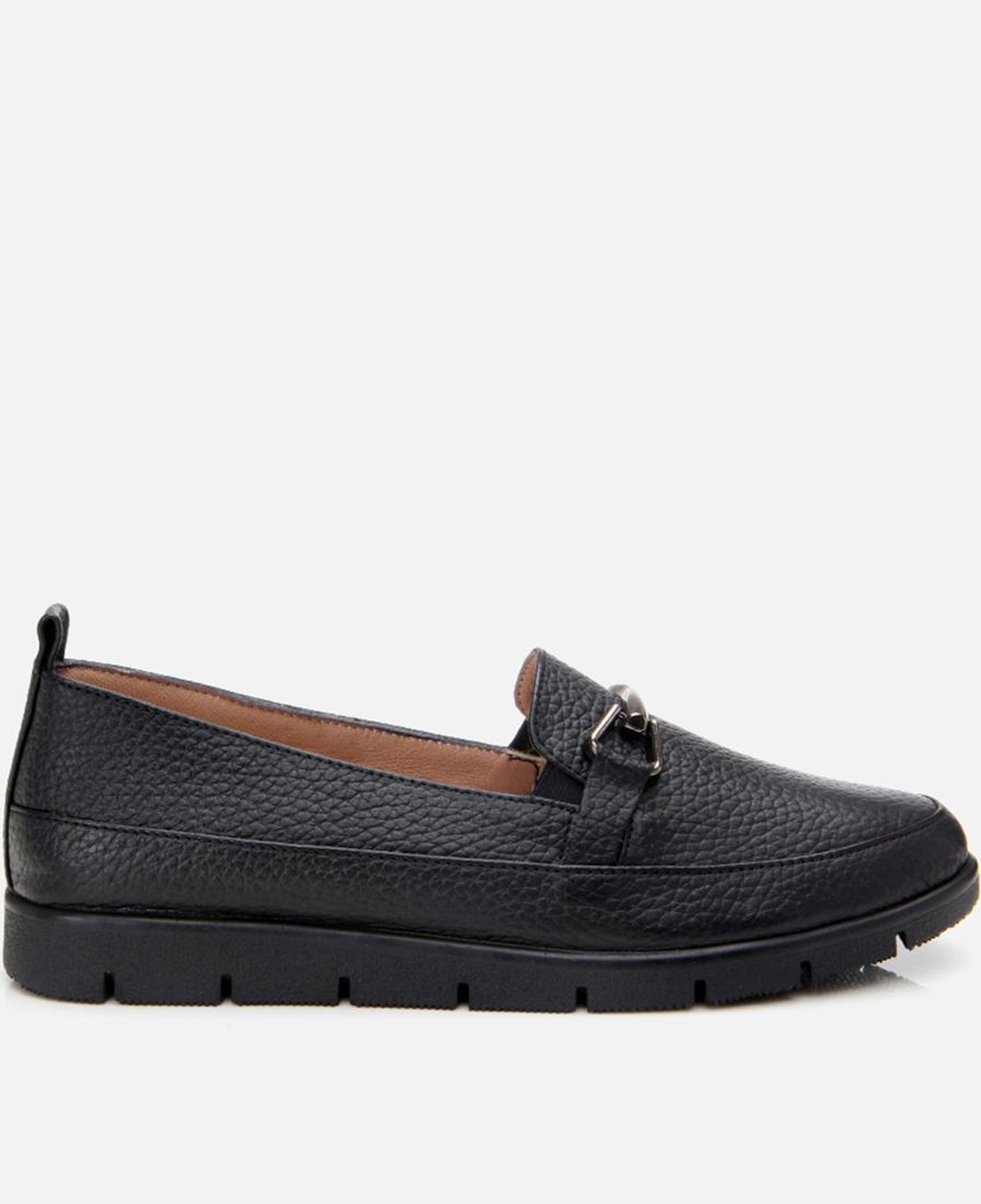 Kadın Deri Siyah Tokalı Loafer