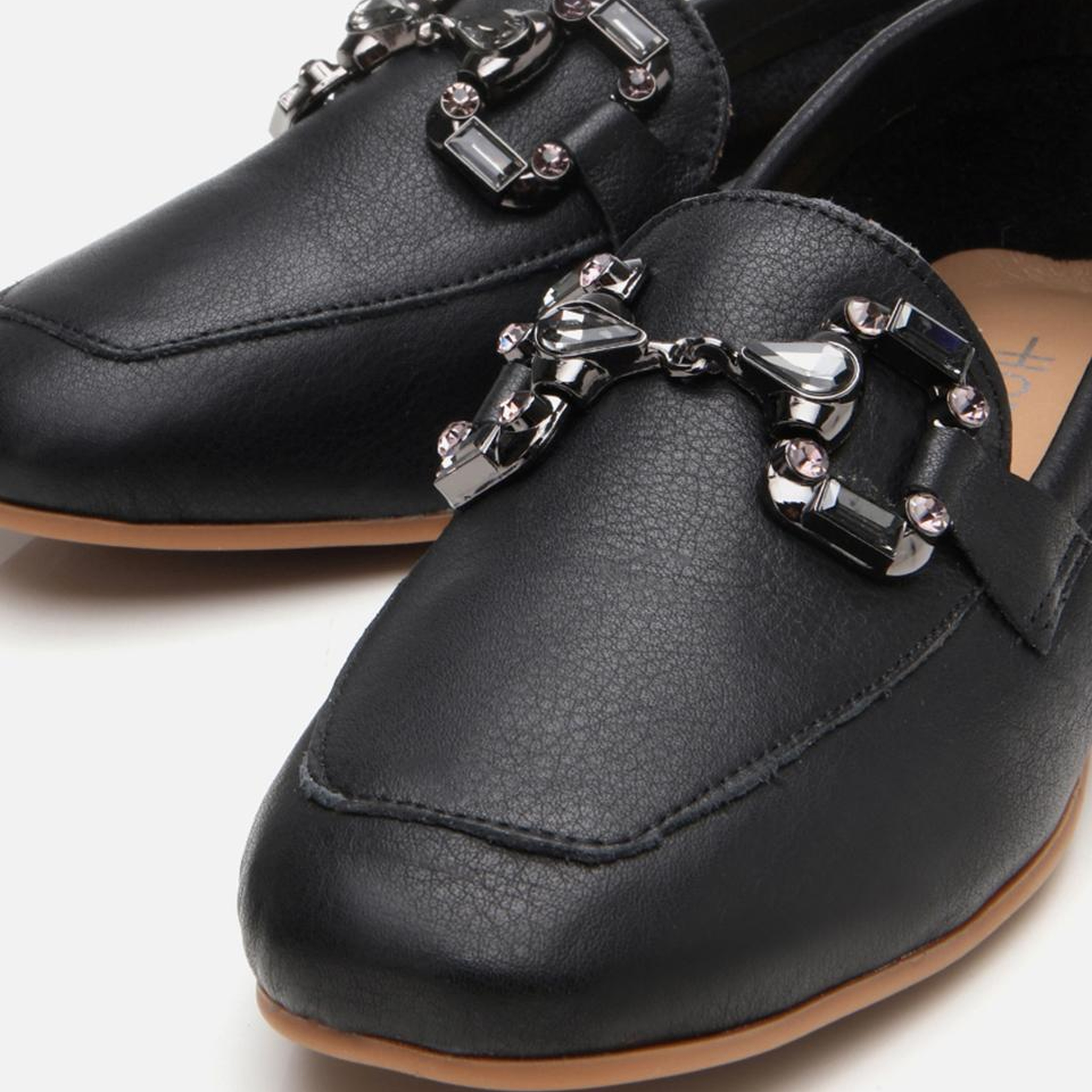 Kadın Deri Siyah Tokalı Klasik Loafer