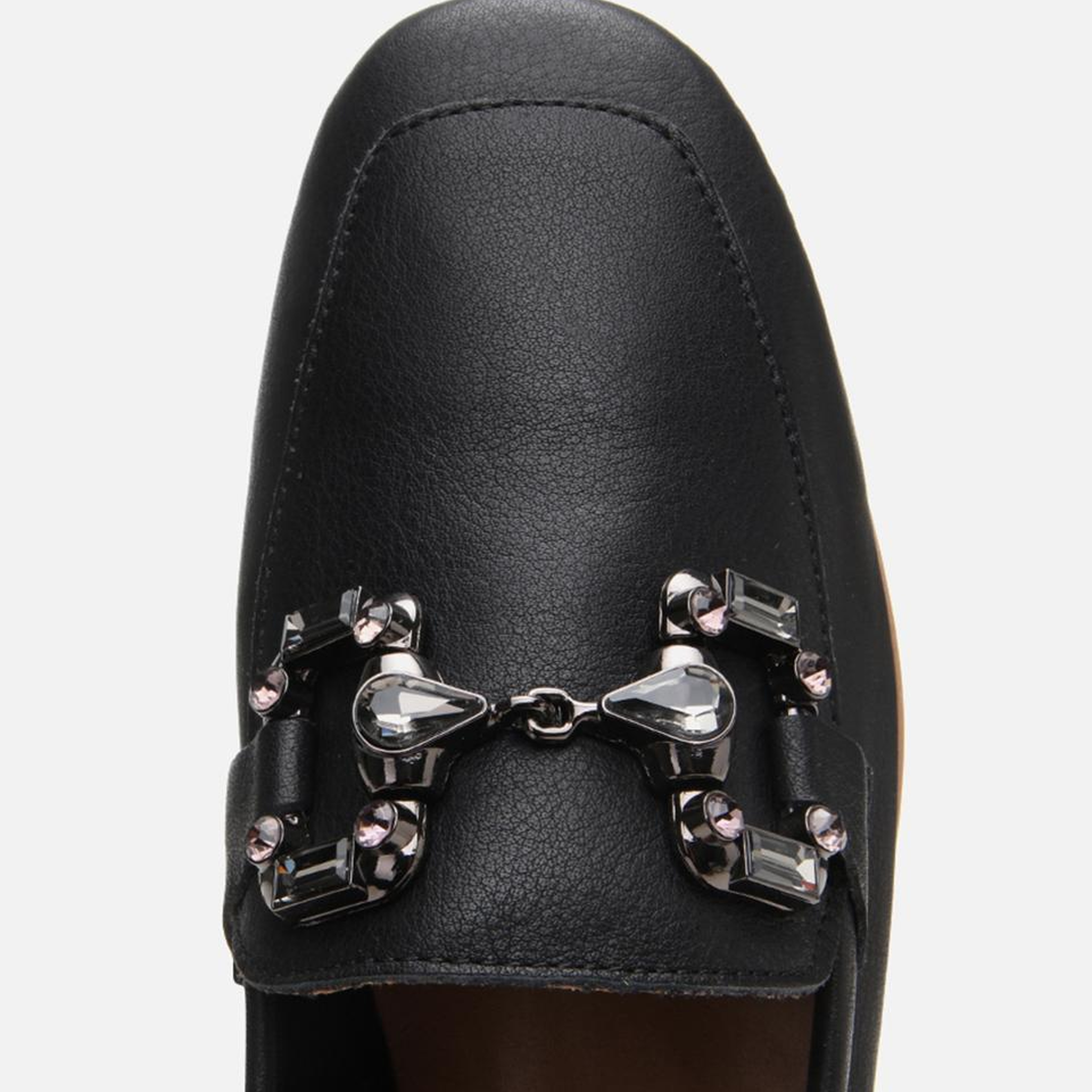 Kadın Deri Siyah Tokalı Klasik Loafer