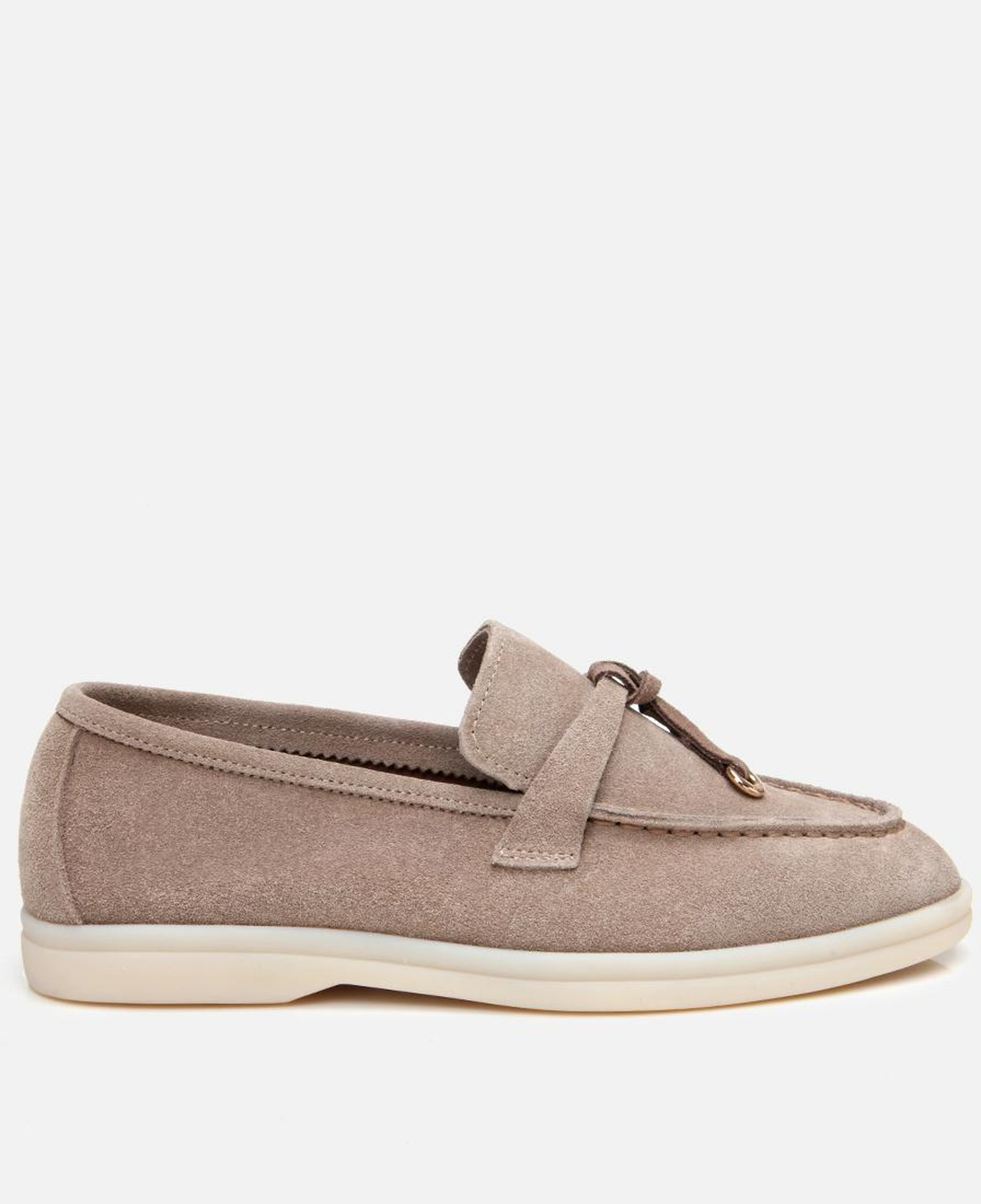 Kadın Süet Deri Bej Klasik Loafer