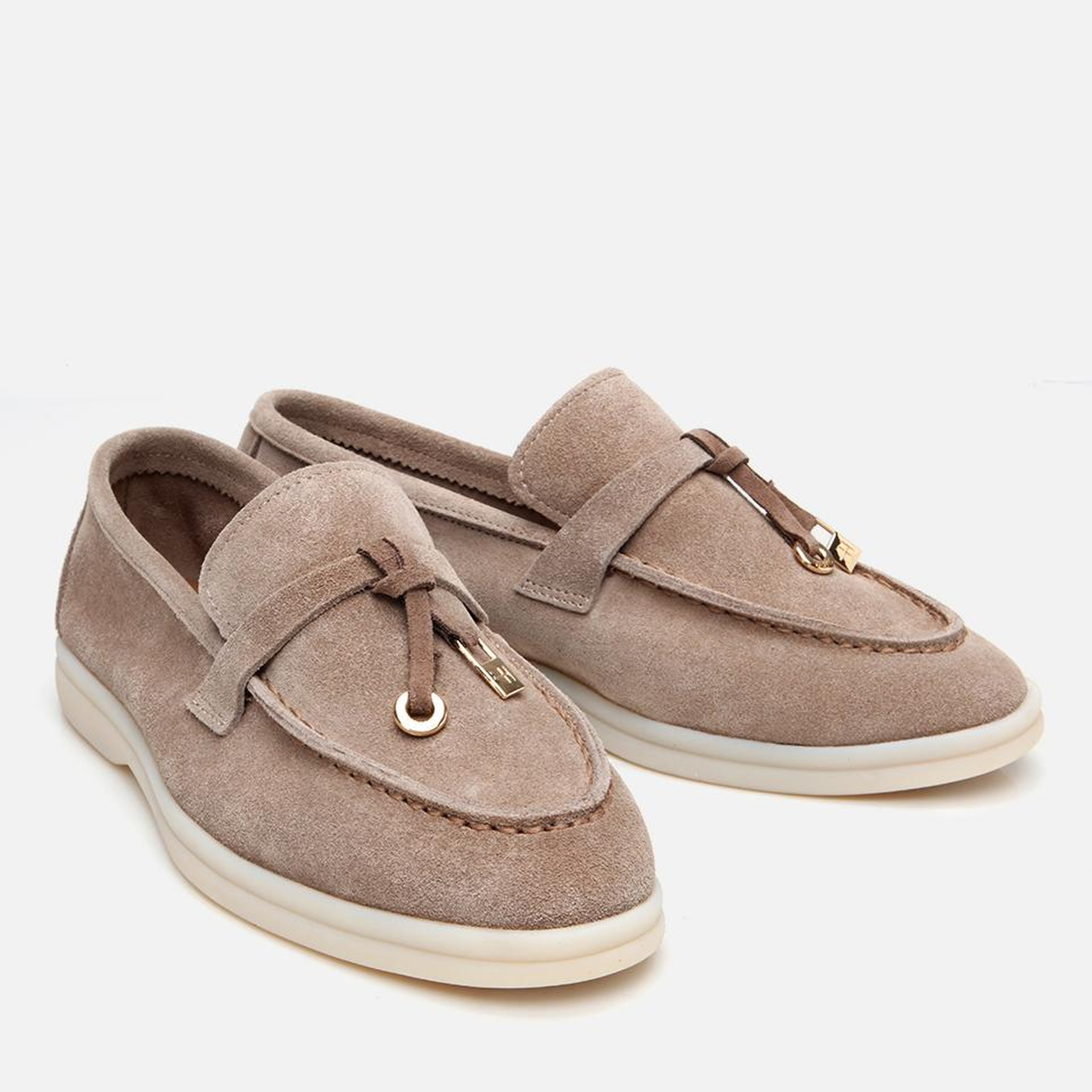 Kadın Süet Deri Bej Klasik Loafer