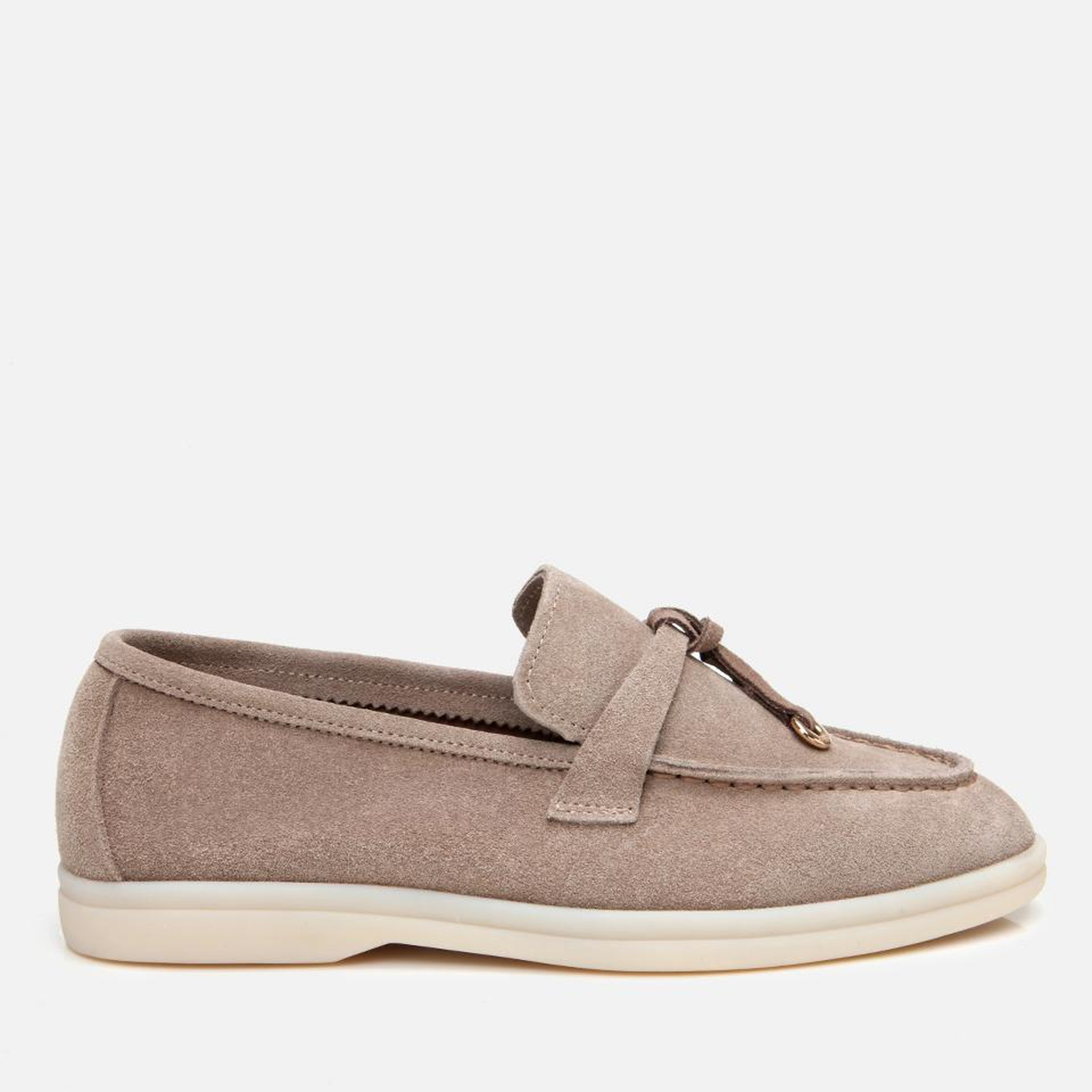Kadın Süet Deri Bej Klasik Loafer