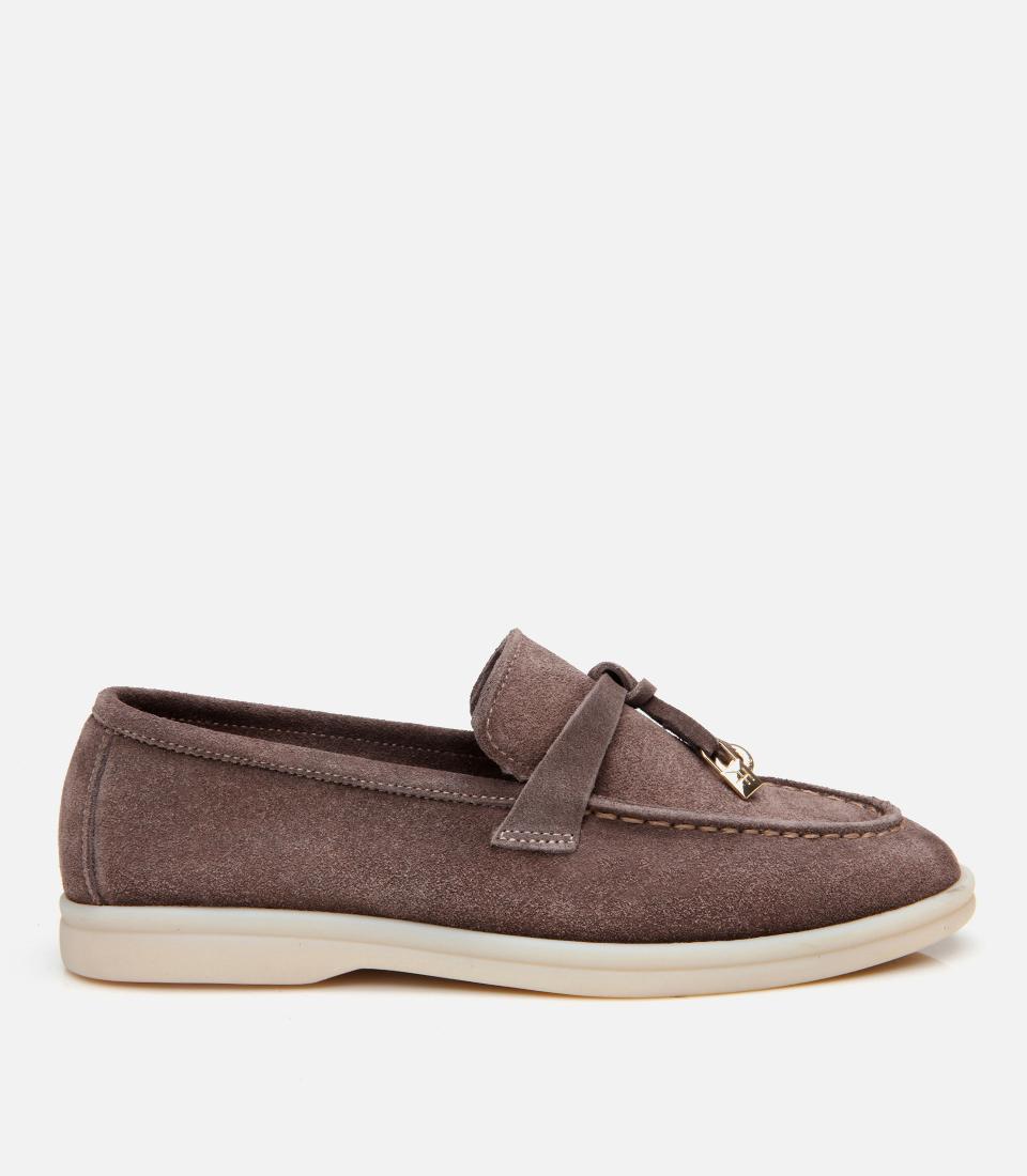 Kadın Süet Deri Vizon Klasik Loafer