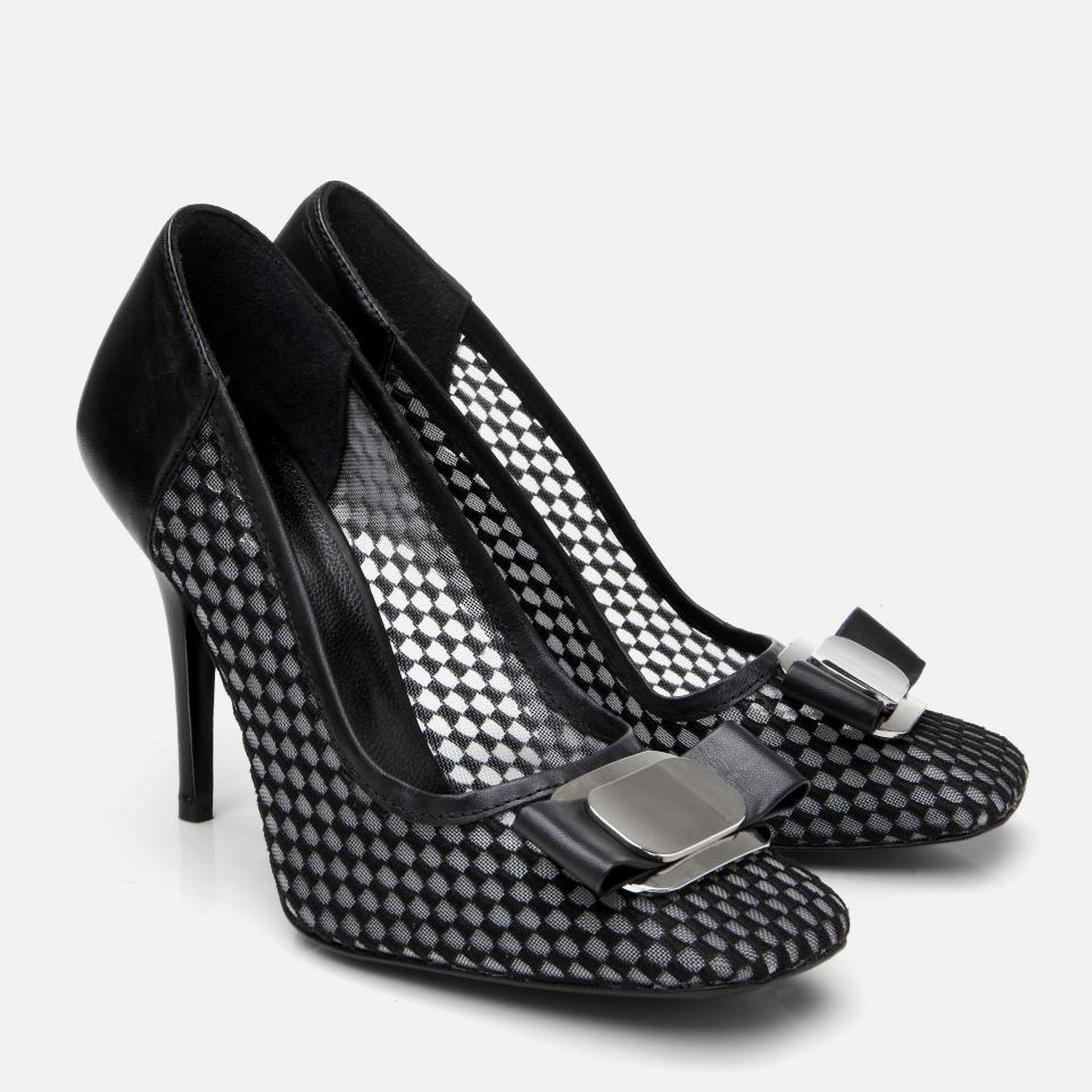 Kadın Siyah Fileli Stiletto
