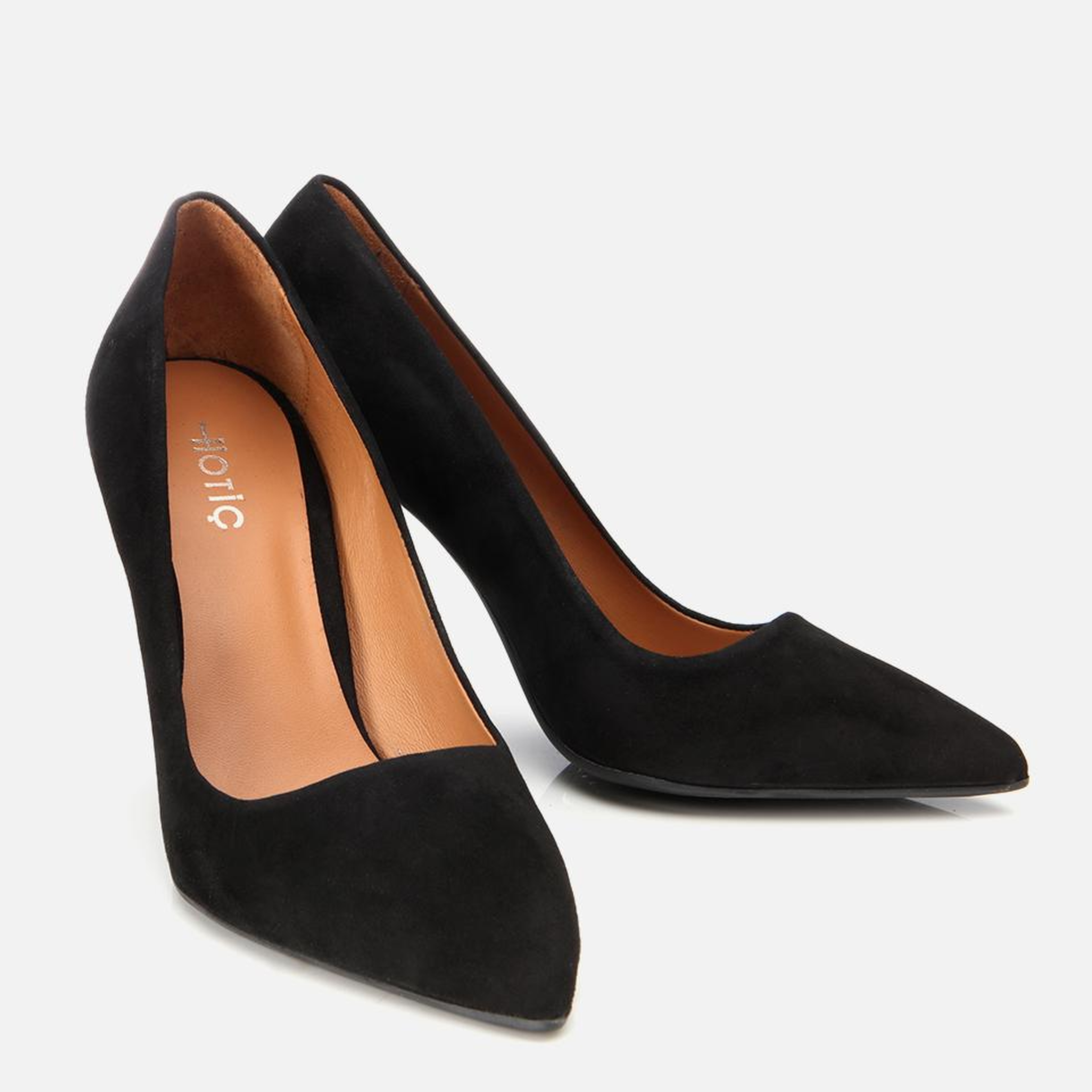 Kadın Süet Deri Siyah Stiletto