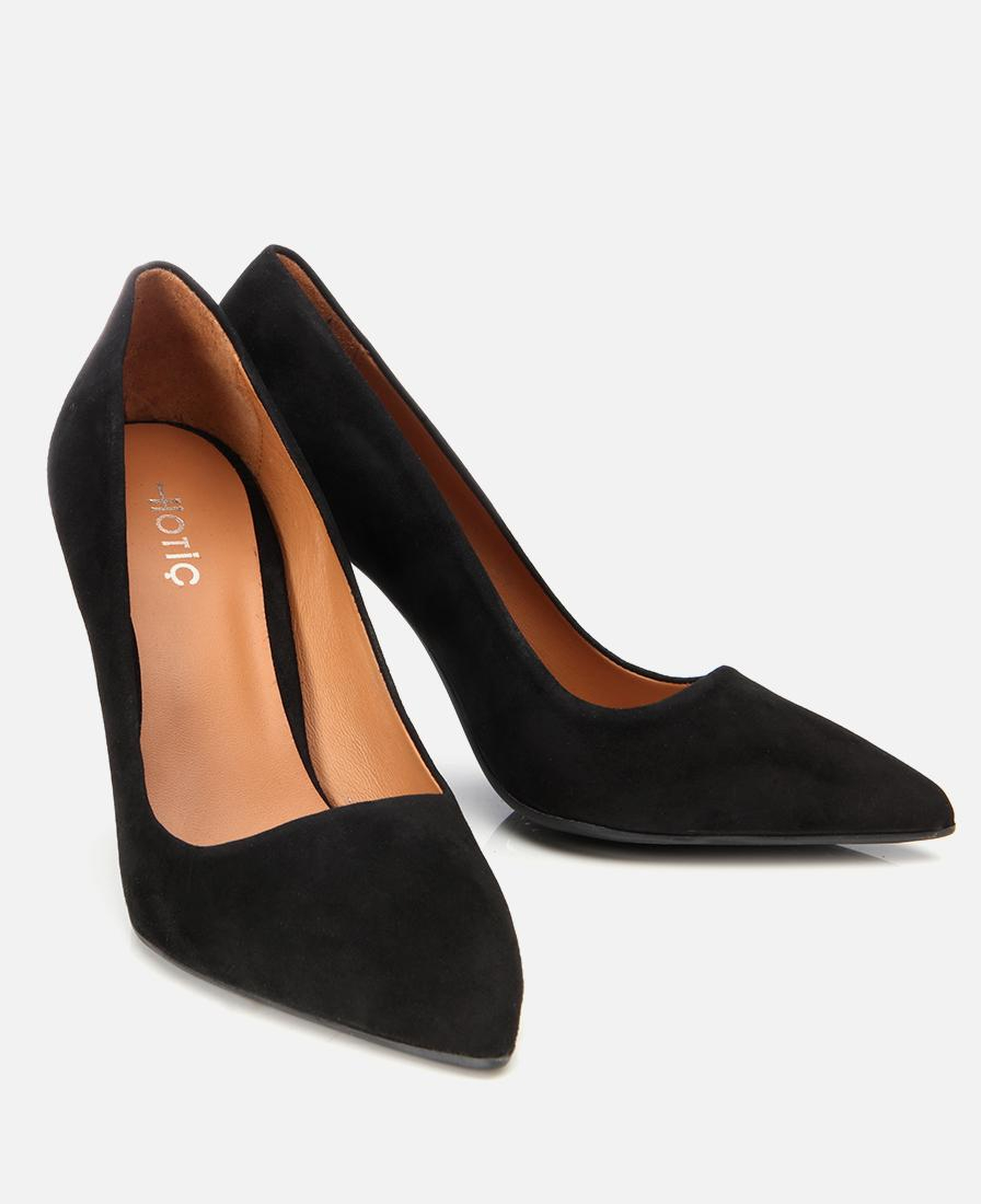 Kadın Süet Deri Siyah Stiletto