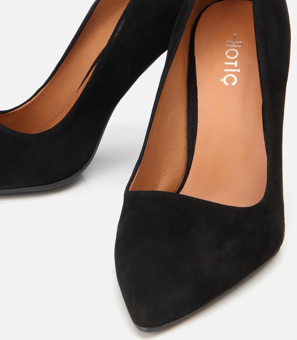 Kadın Süet Deri Siyah Stiletto