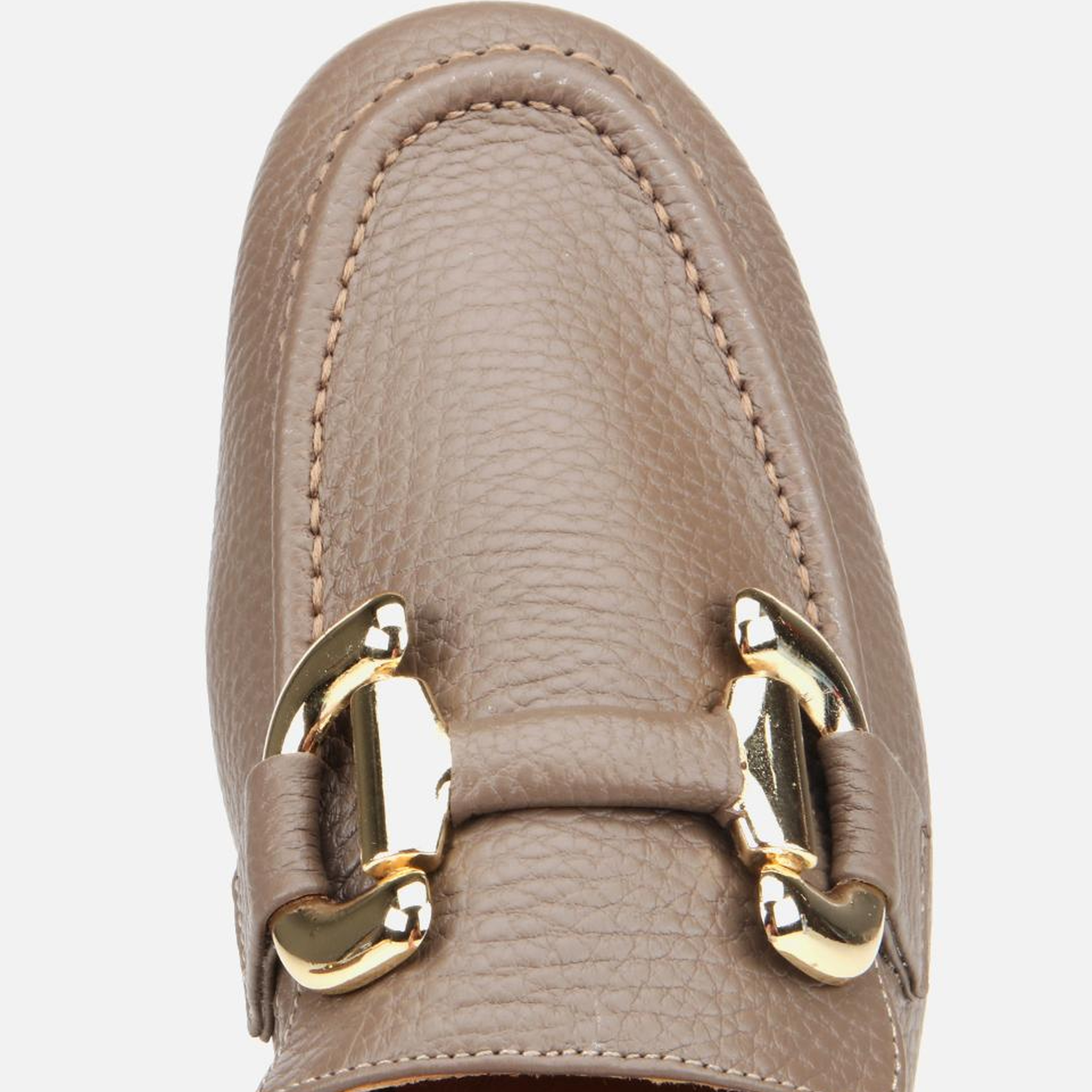 Kadın Deri Vizon Tokalı Klasik Loafer