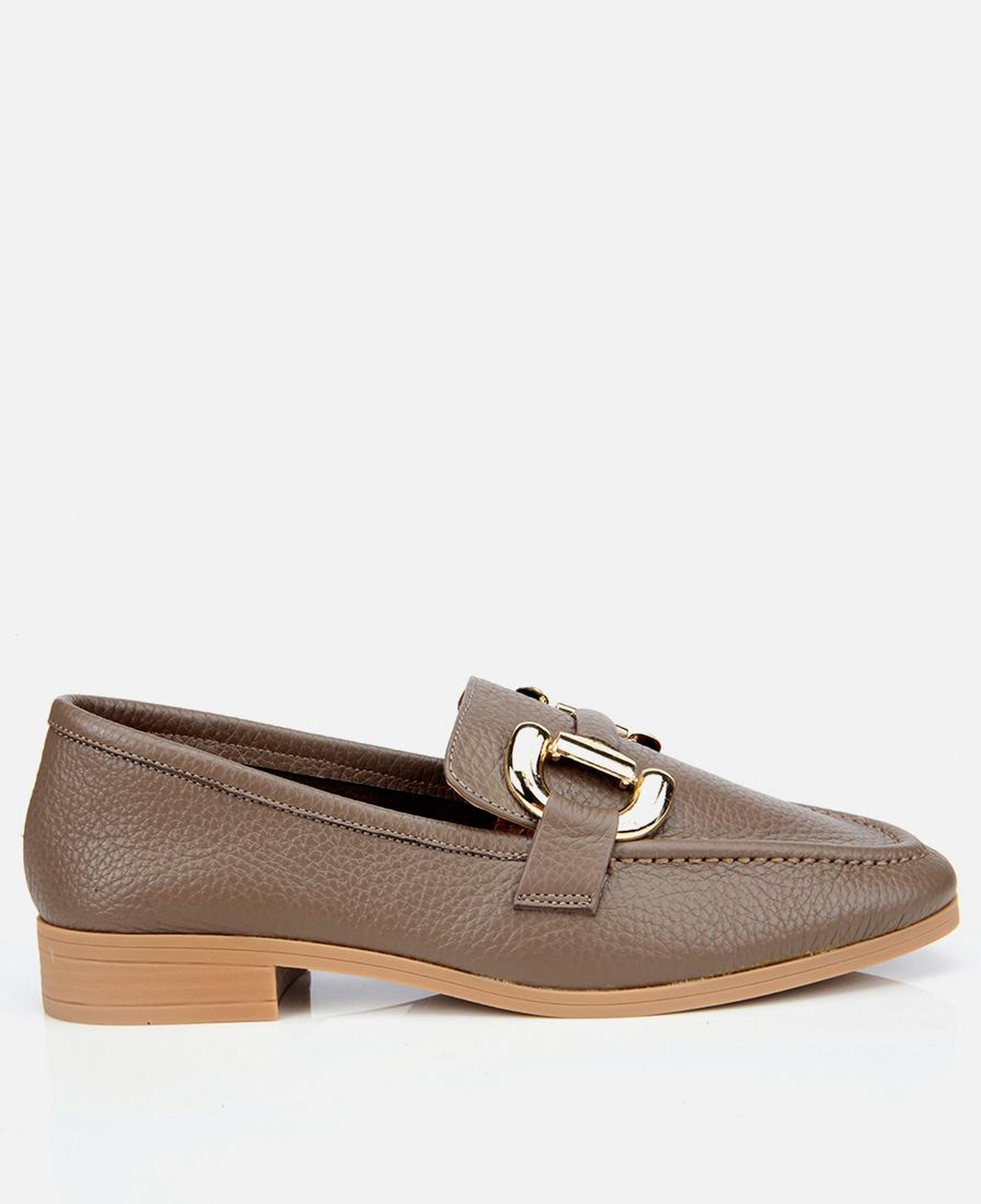 Kadın Deri Vizon Tokalı Klasik Loafer