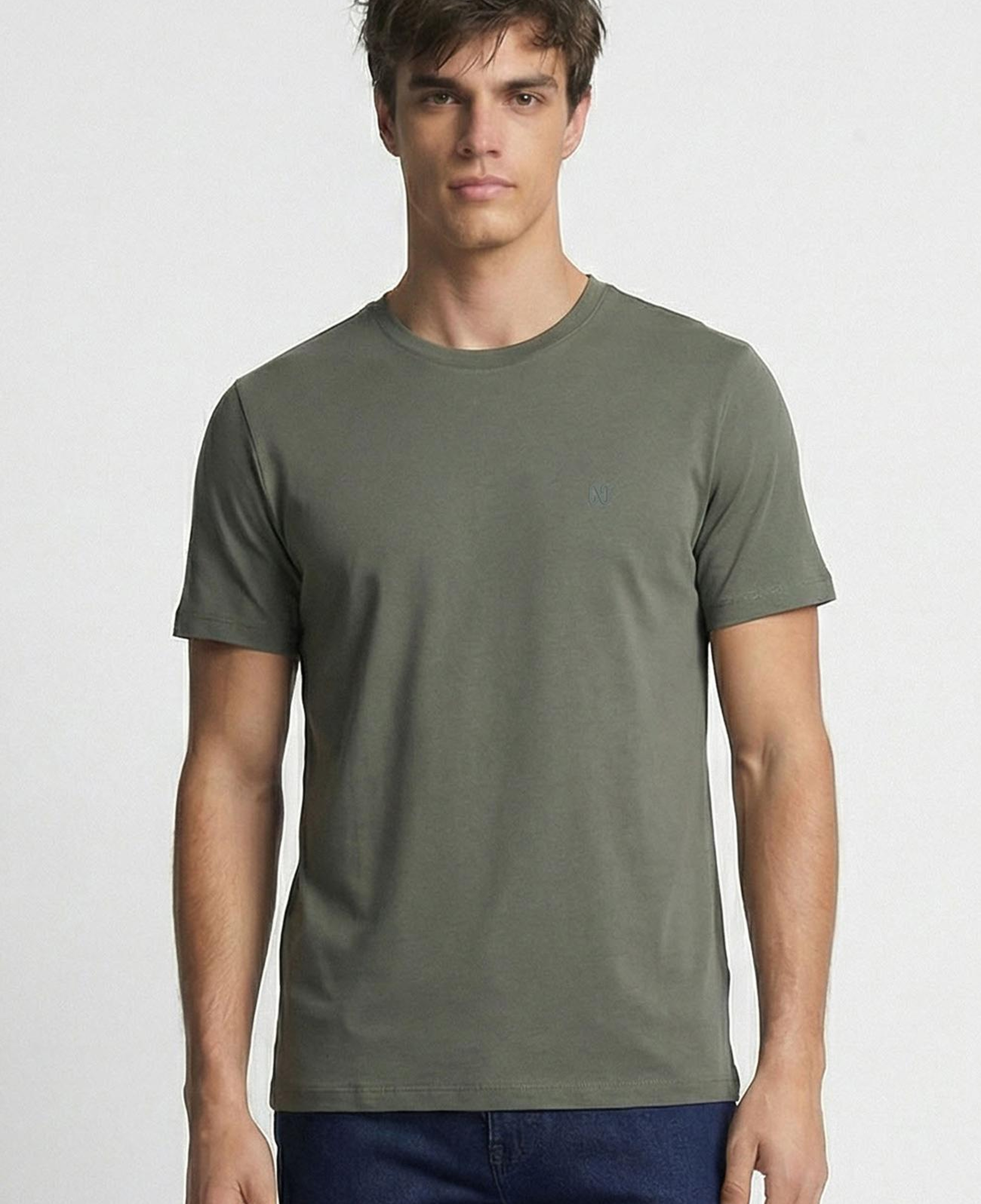 Network Erkek Haki Basic T-Shirt