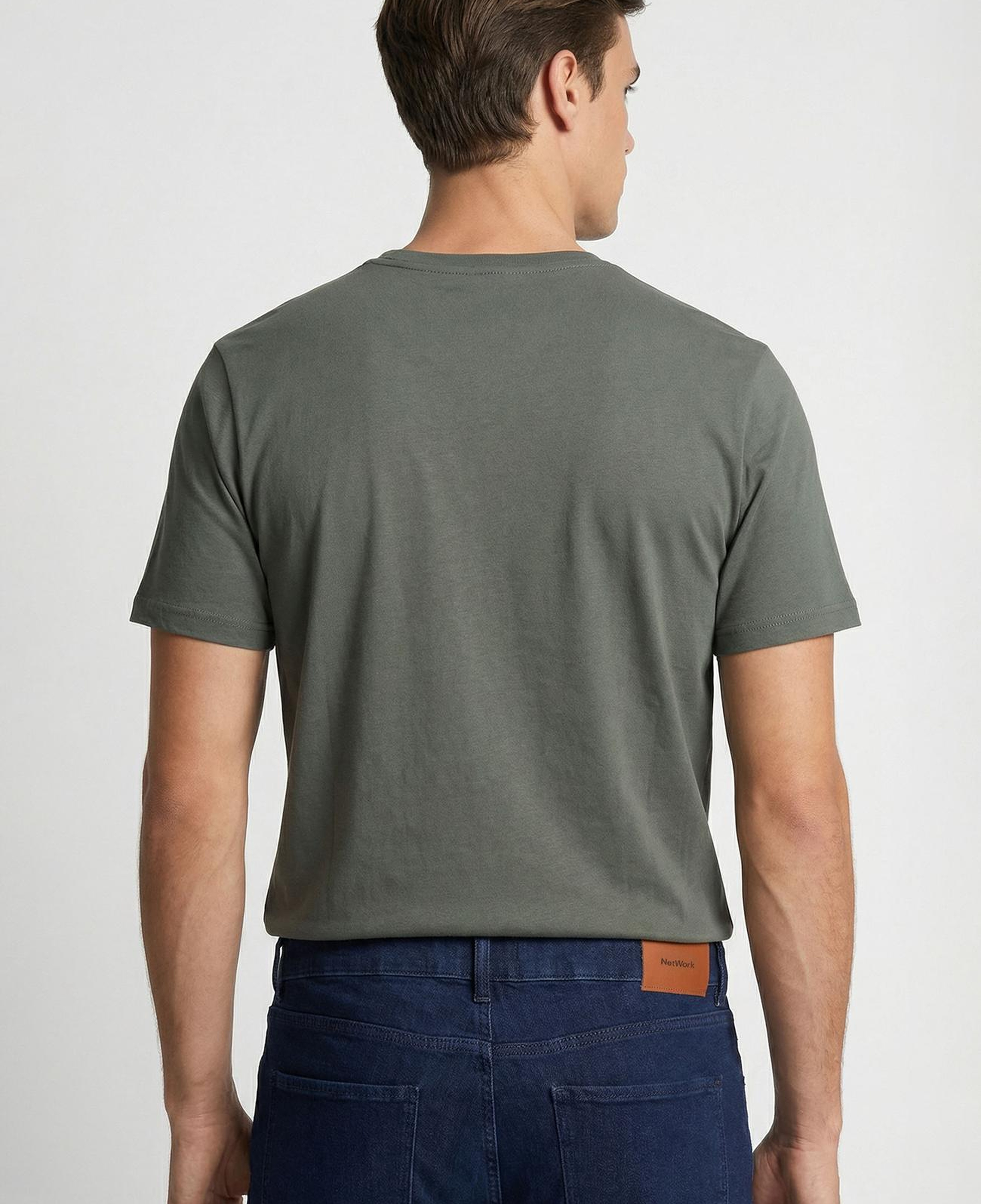 Network Erkek Haki Basic T-Shirt