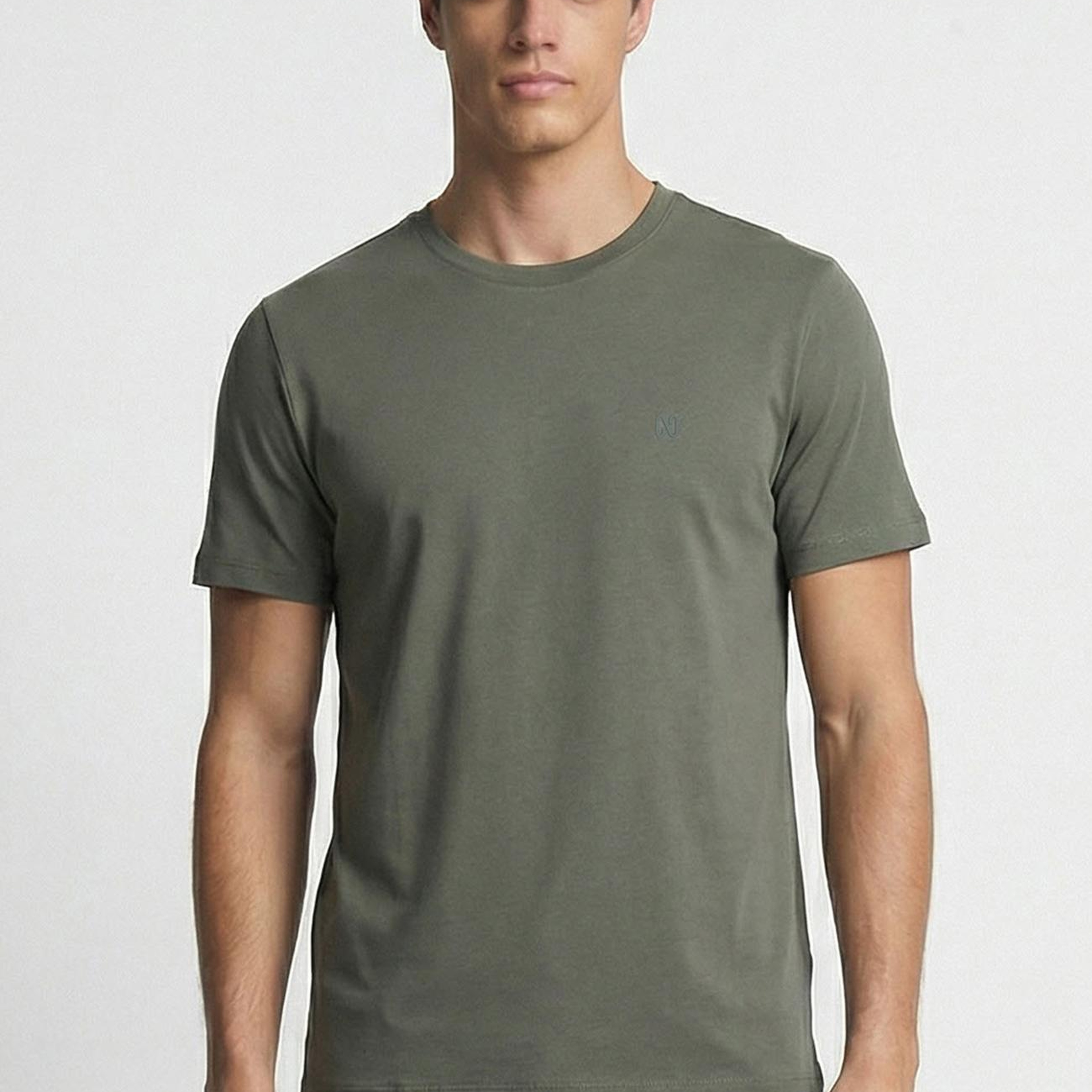 Network Erkek Haki Basic T-Shirt