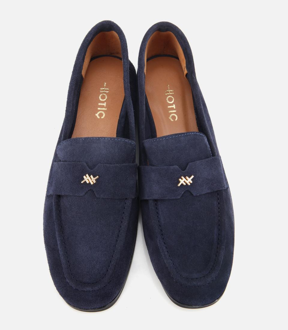 Kadın Süet Deri Lacivert Yumuşak Dokulu Klasik Loafer