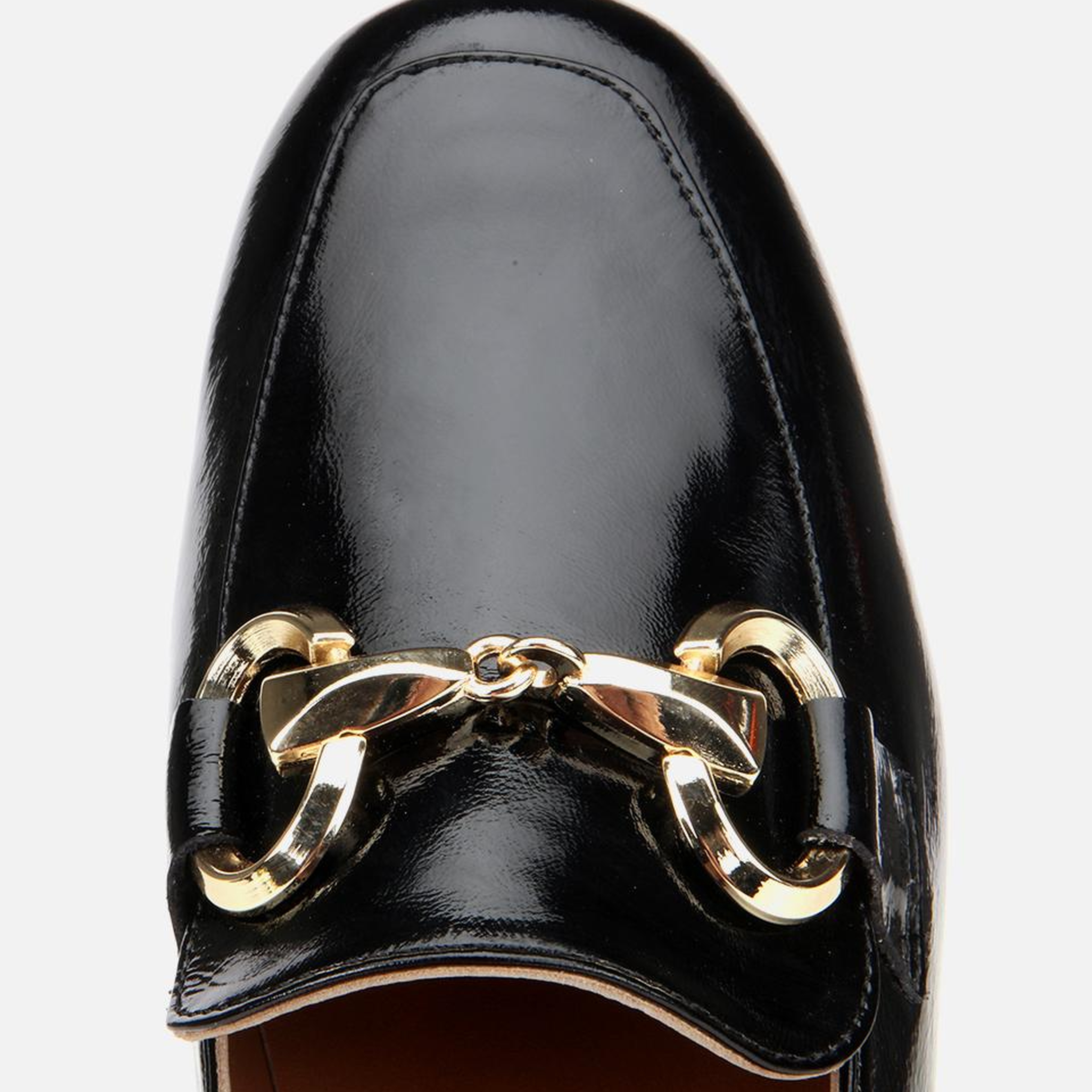 Kadın Rugan Deri Siyah Tokalı Klasik Loafer