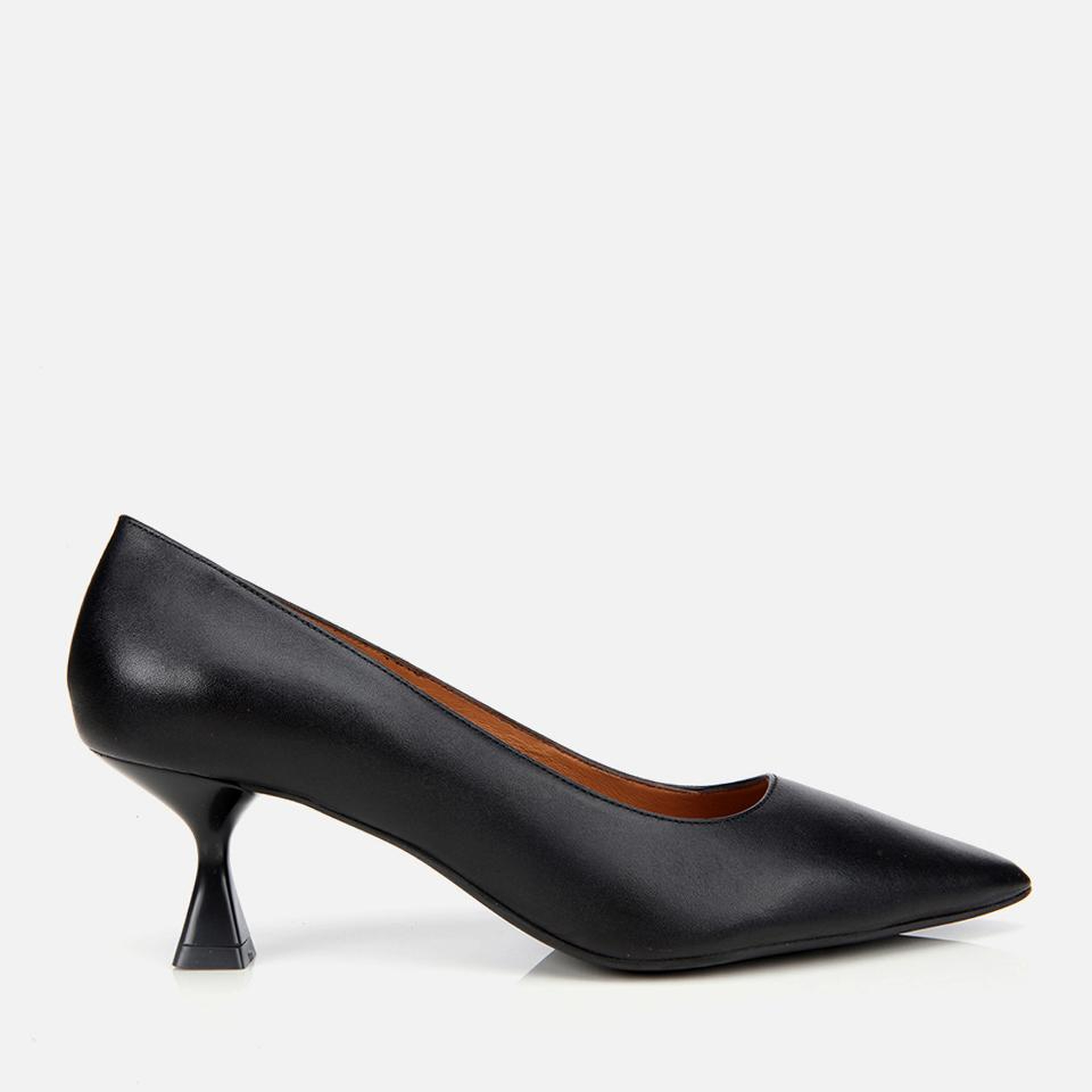 Kadın Deri Siyah Esnek Tabanlı İnce Topuklu Stiletto