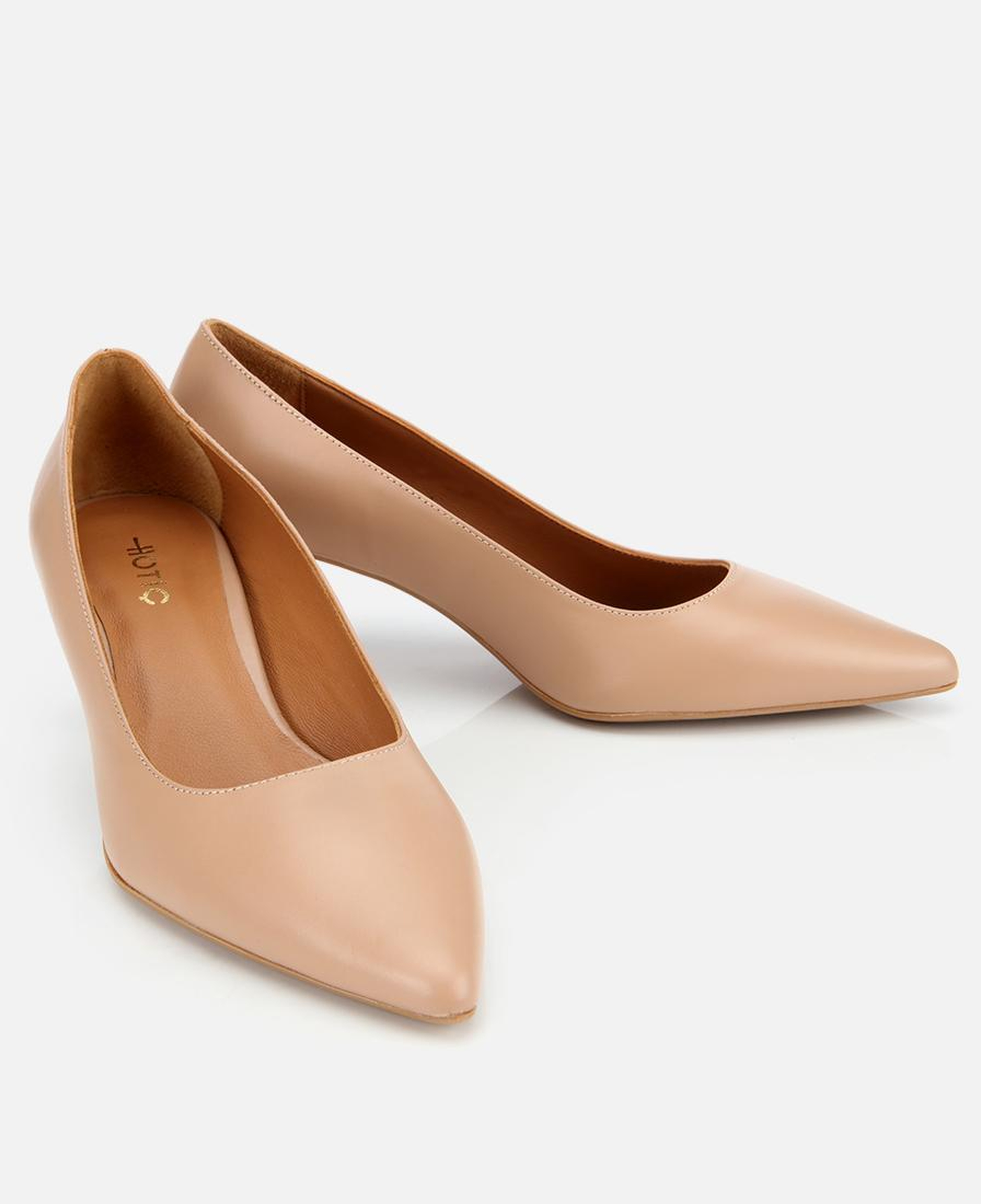 Kadın Deri Bej Esnek Tabanlı İnce Topuklu Stiletto