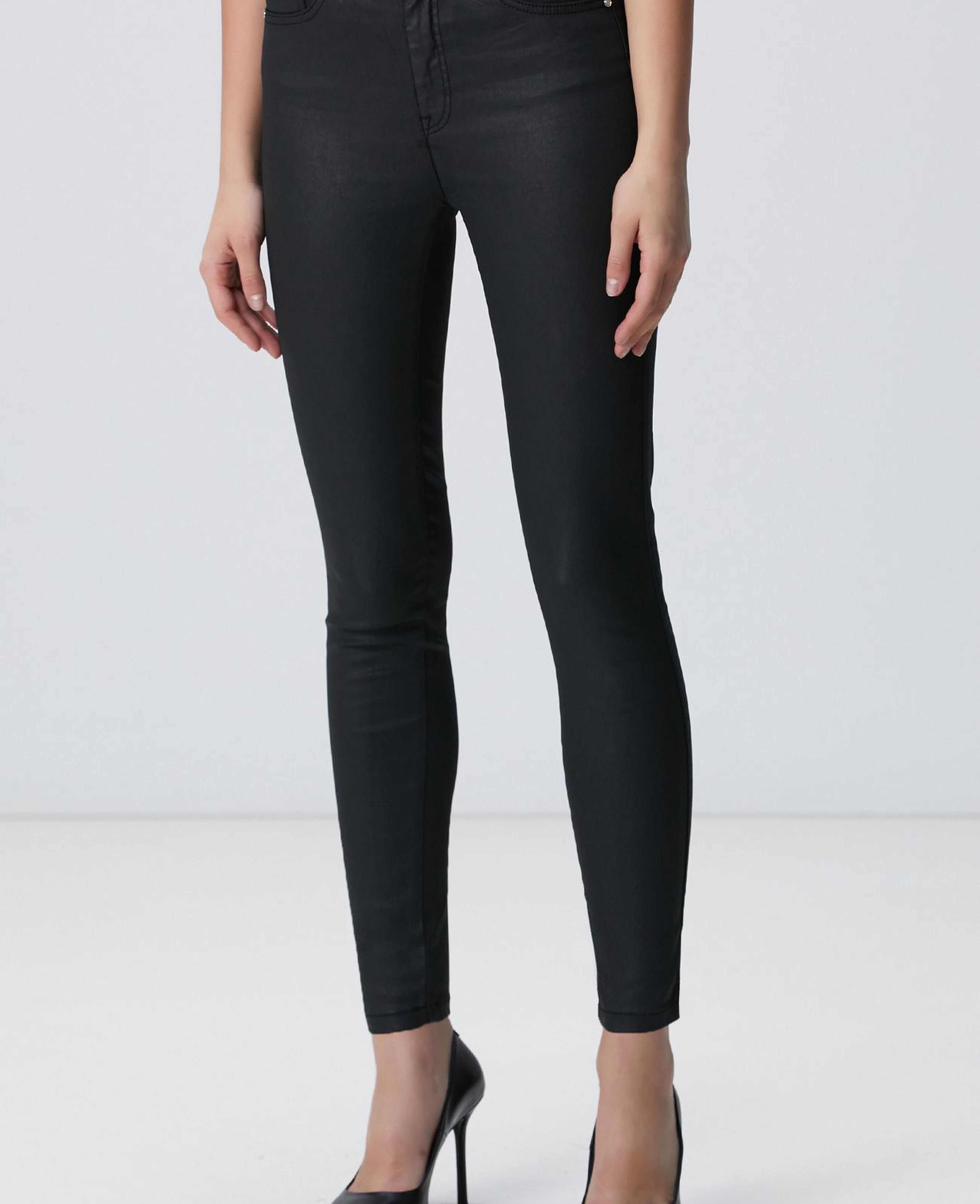 Network Kadın Siyah Kaplamalı Skinny Denim Pantolon