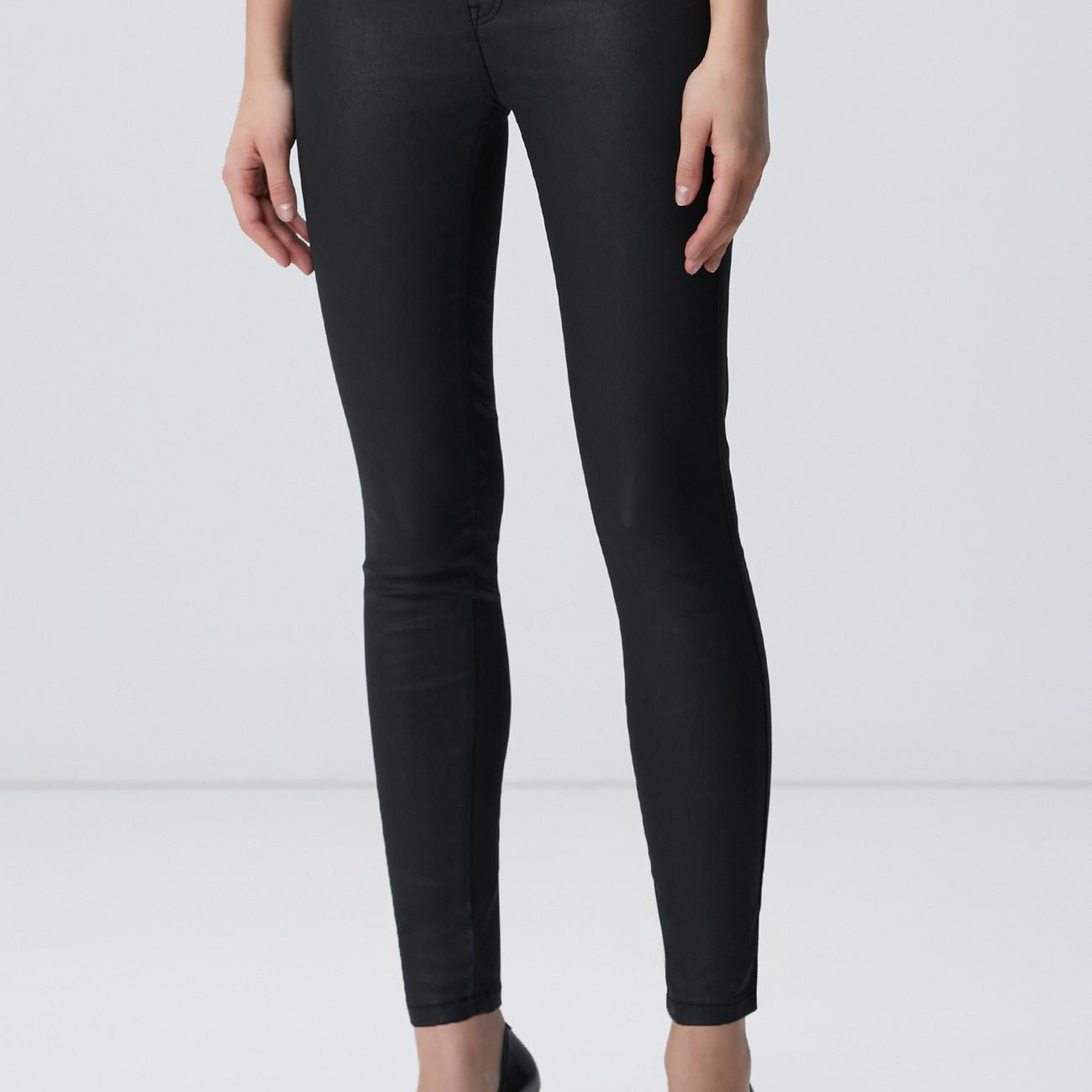 Network Kadın Siyah Kaplamalı Skinny Denim Pantolon