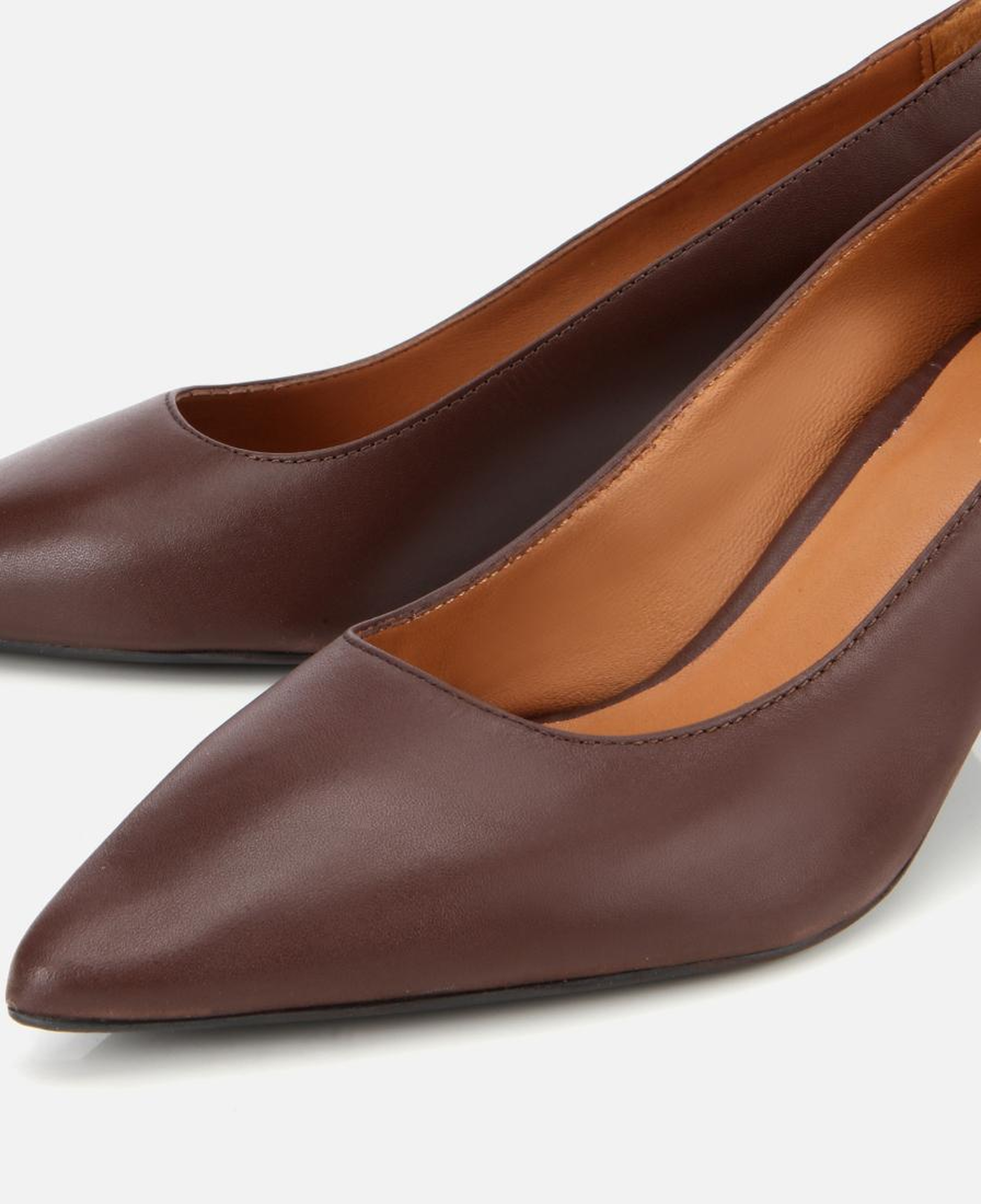 Kadın Deri Kahverengi Esnek Tabanlı İnce Topuklu Stiletto