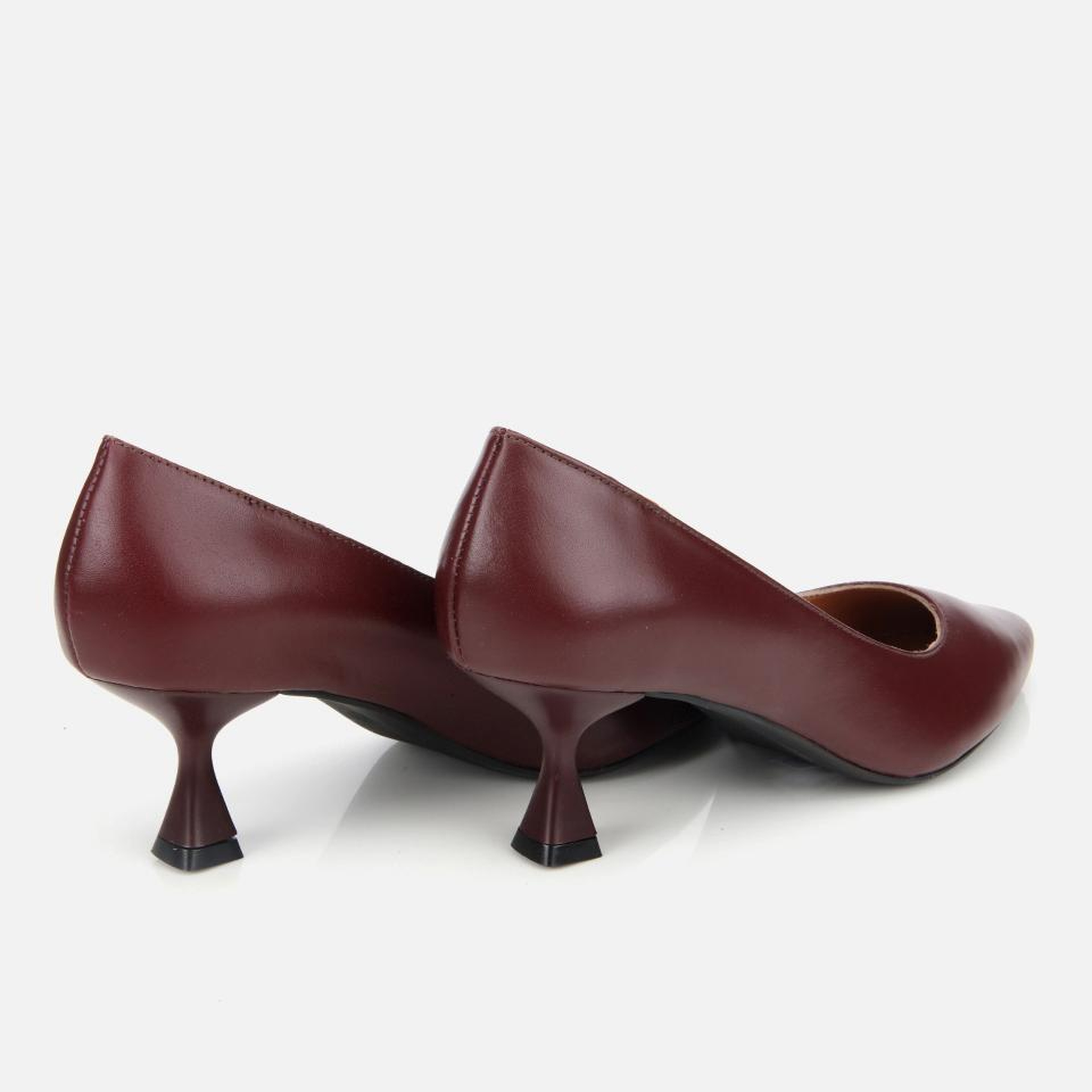 Kadın Deri Bordo Esnek Tabanlı İnce Topuklu Stiletto