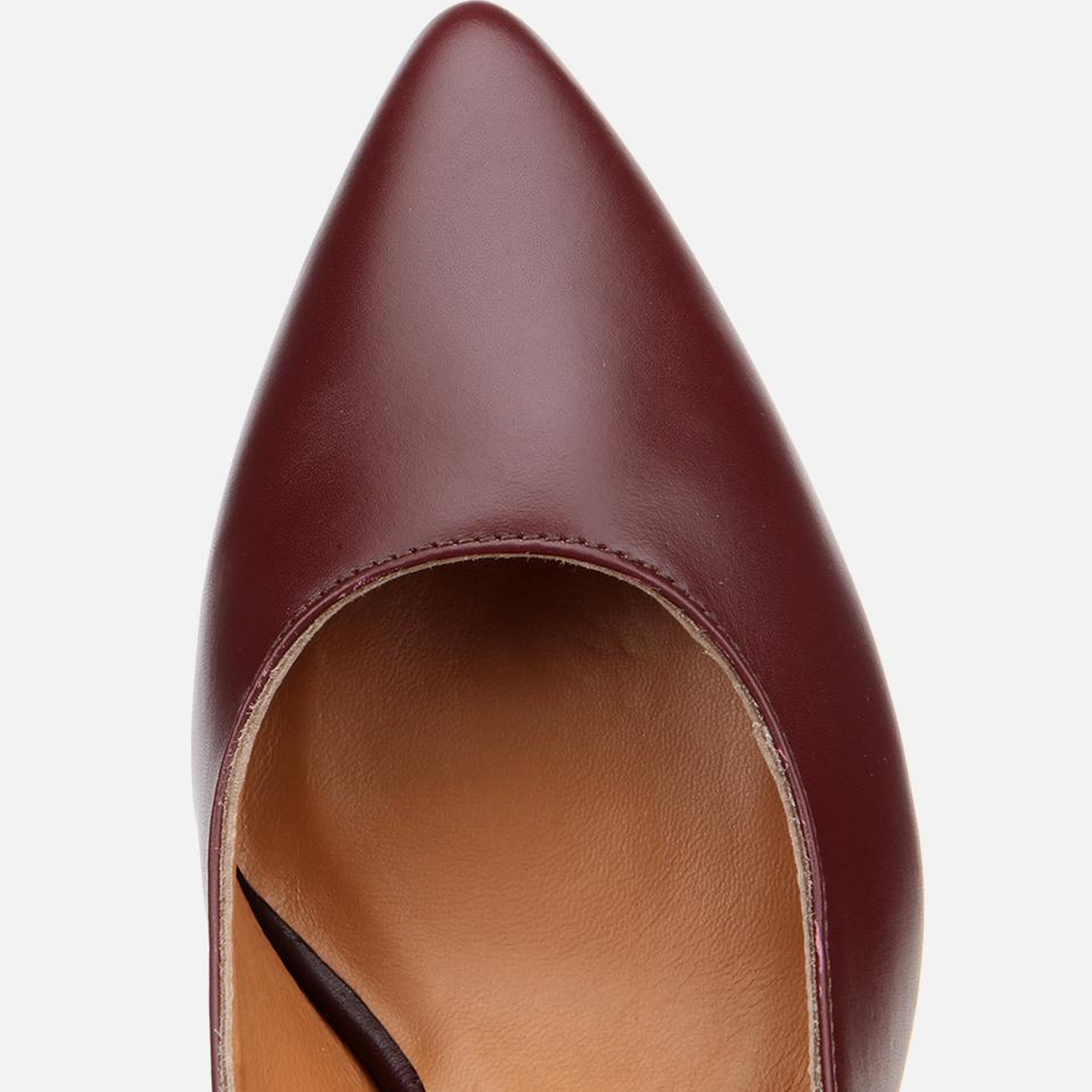 Kadın Deri Bordo Esnek Tabanlı İnce Topuklu Stiletto