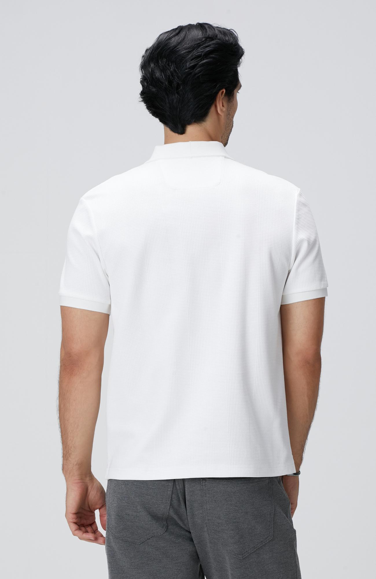 Network Erkek Beyaz Waffle Dokulu T-Shirt