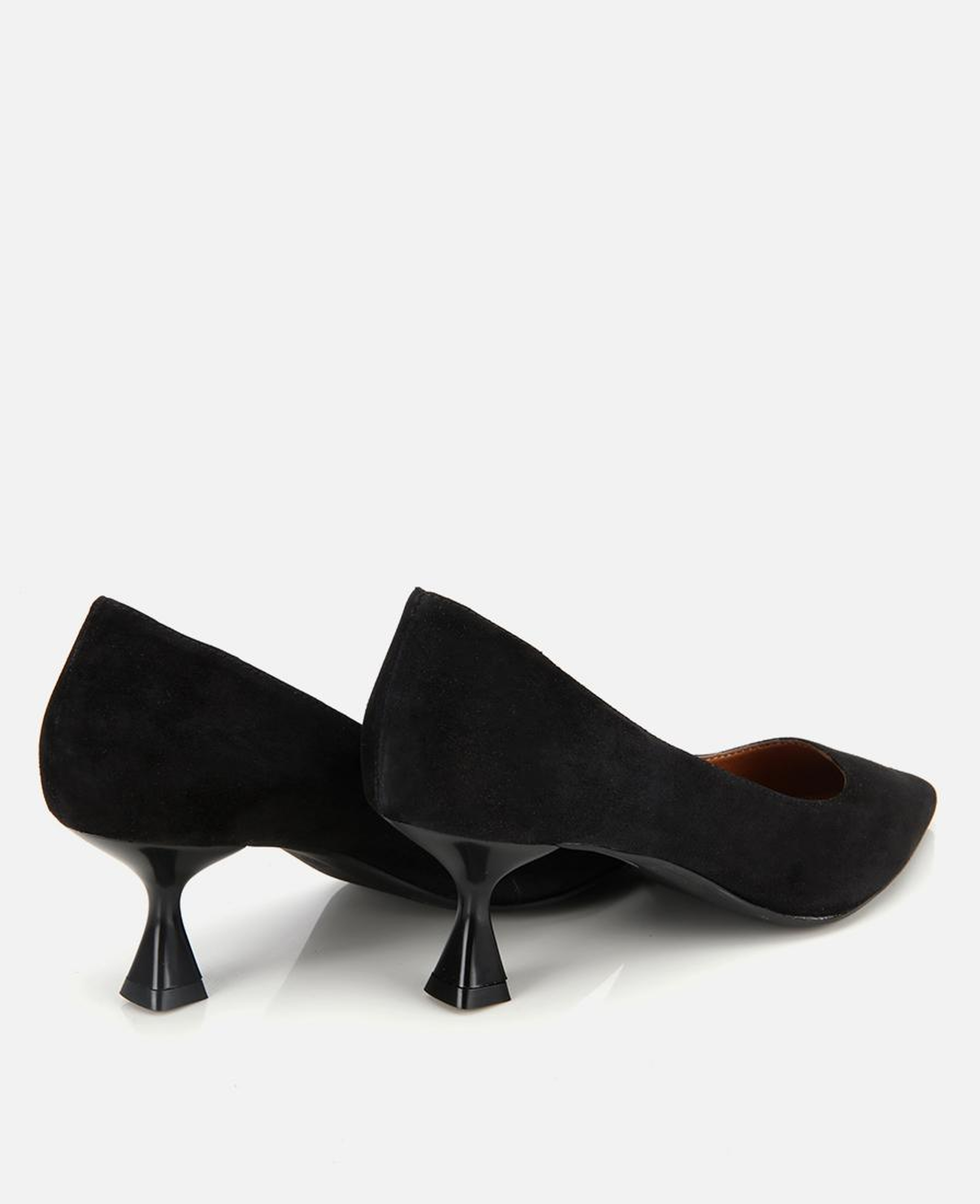 Kadın Süet Deri Siyah Esnek Tabanlı İnce Topuklu Stiletto