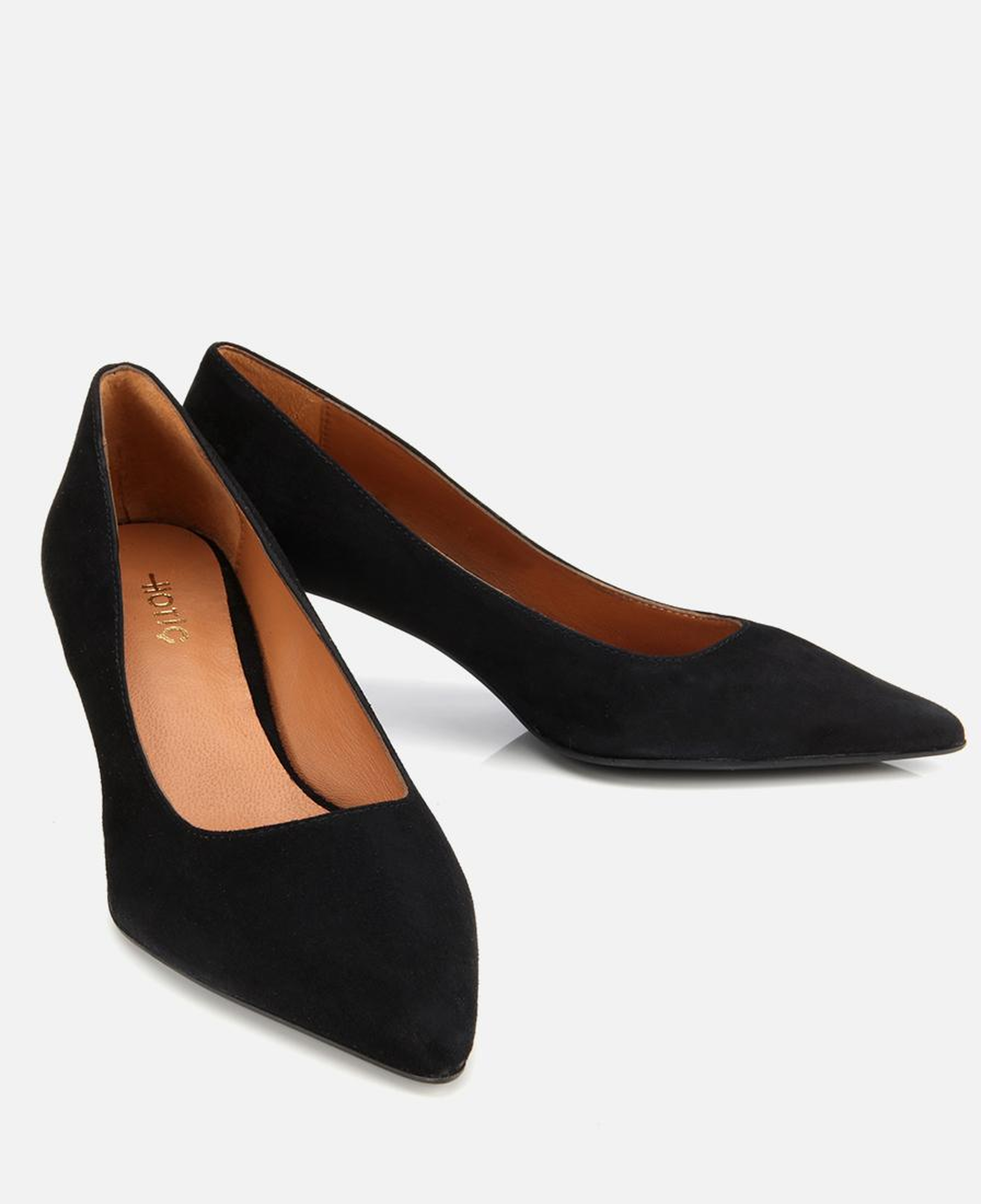 Kadın Süet Deri Siyah Esnek Tabanlı İnce Topuklu Stiletto