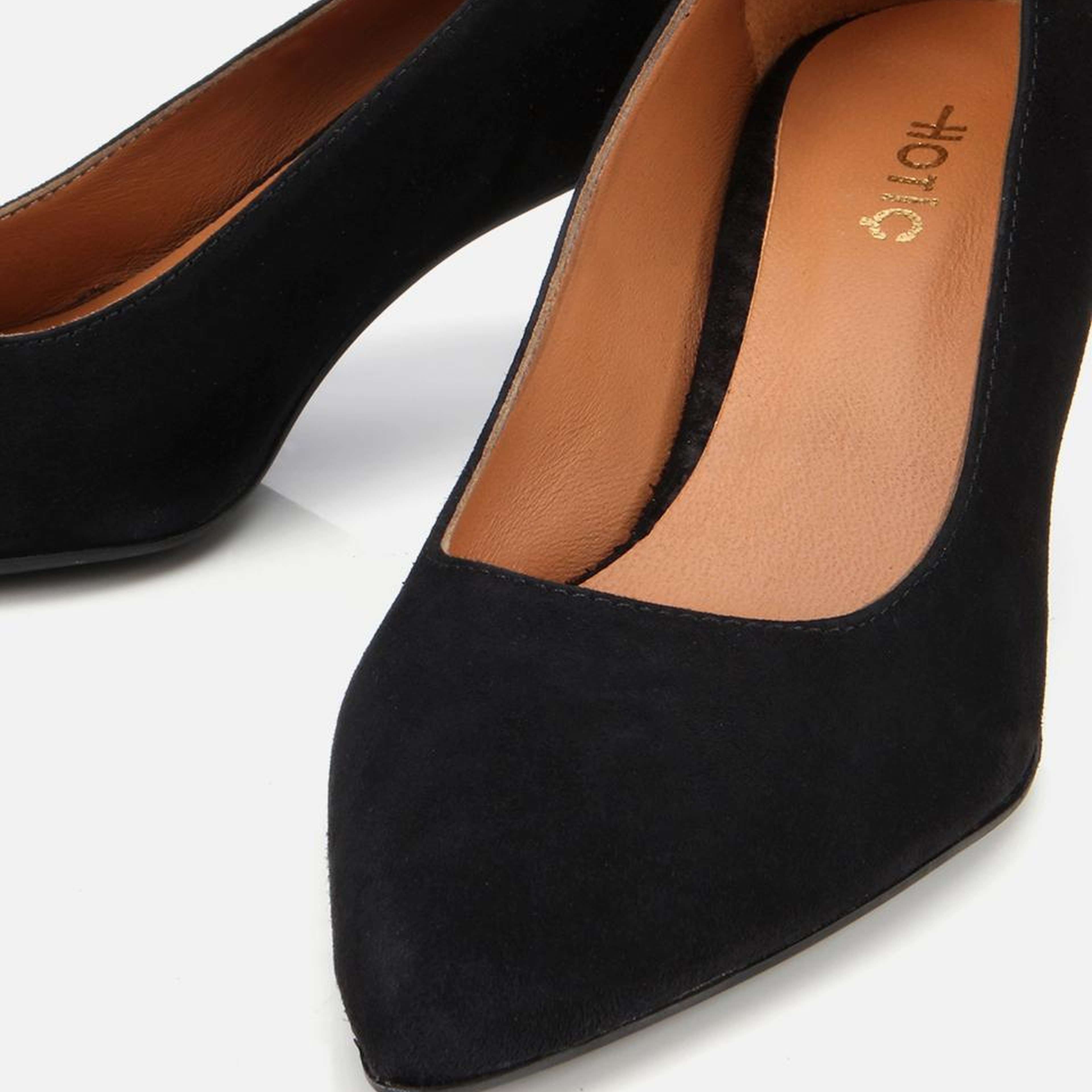 Kadın Süet Deri Siyah Esnek Tabanlı İnce Topuklu Stiletto