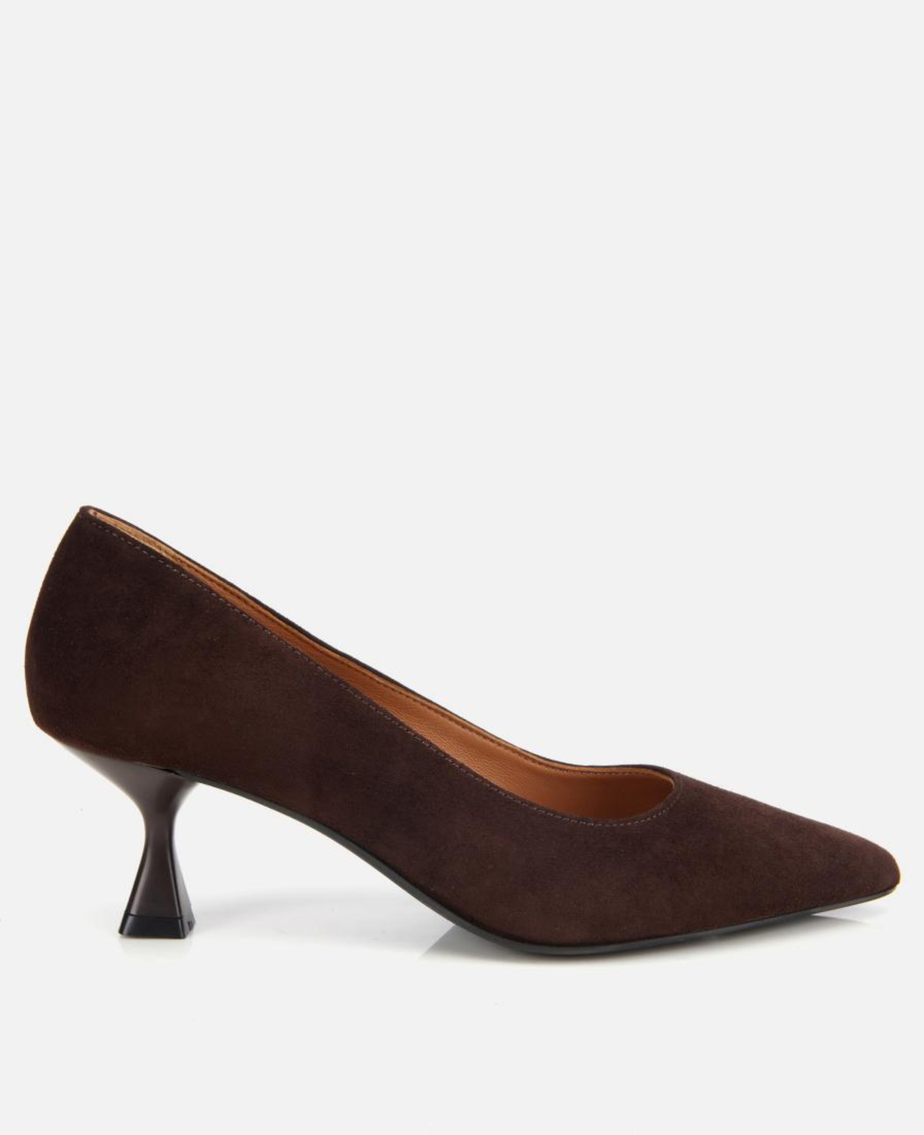 Kadın Süet Deri Kahverengi Esnek Tabanlı İnce Topuklu Stiletto